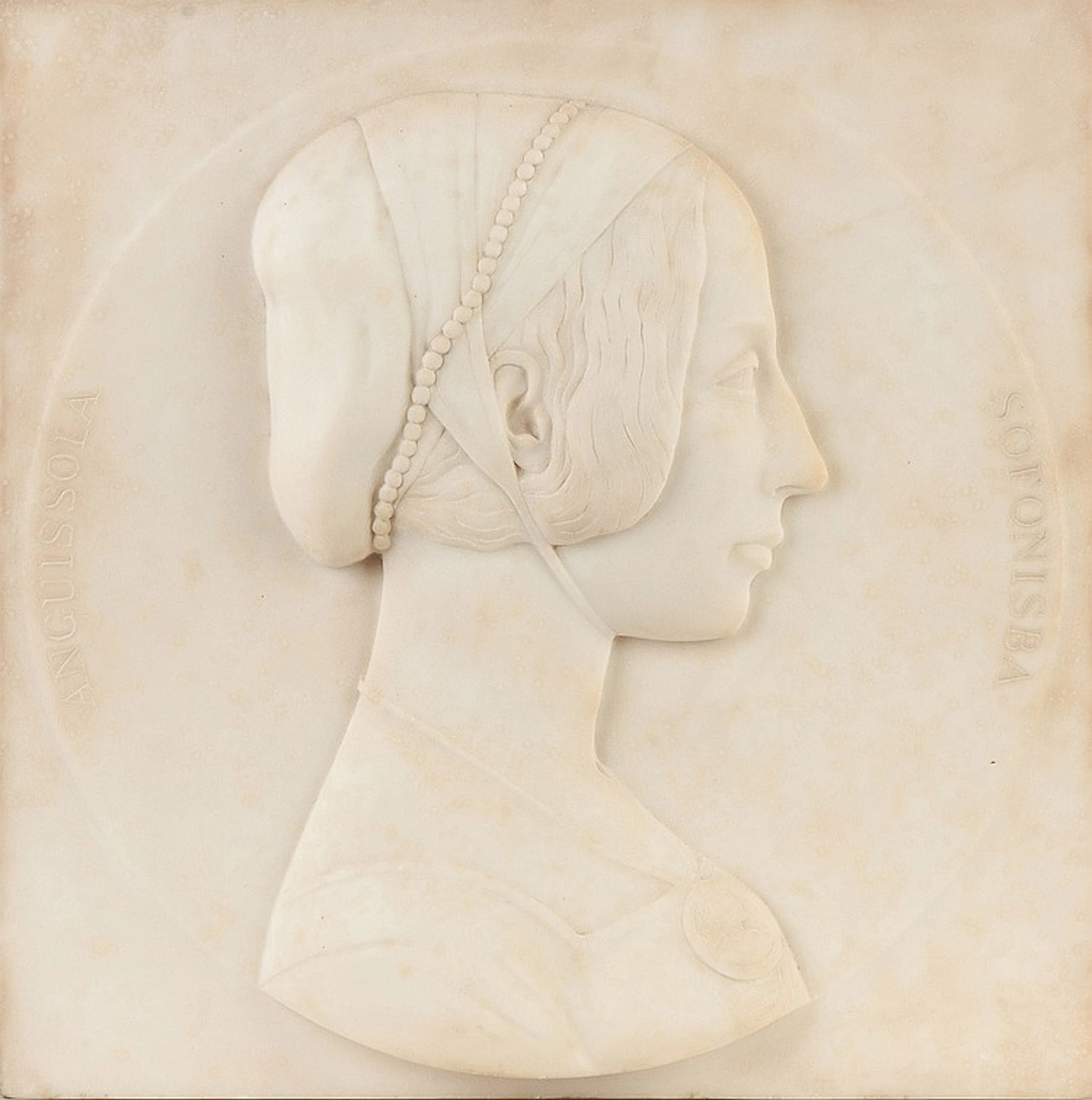 Carved Marble Relief Plaque of Sofonisba Anguissola