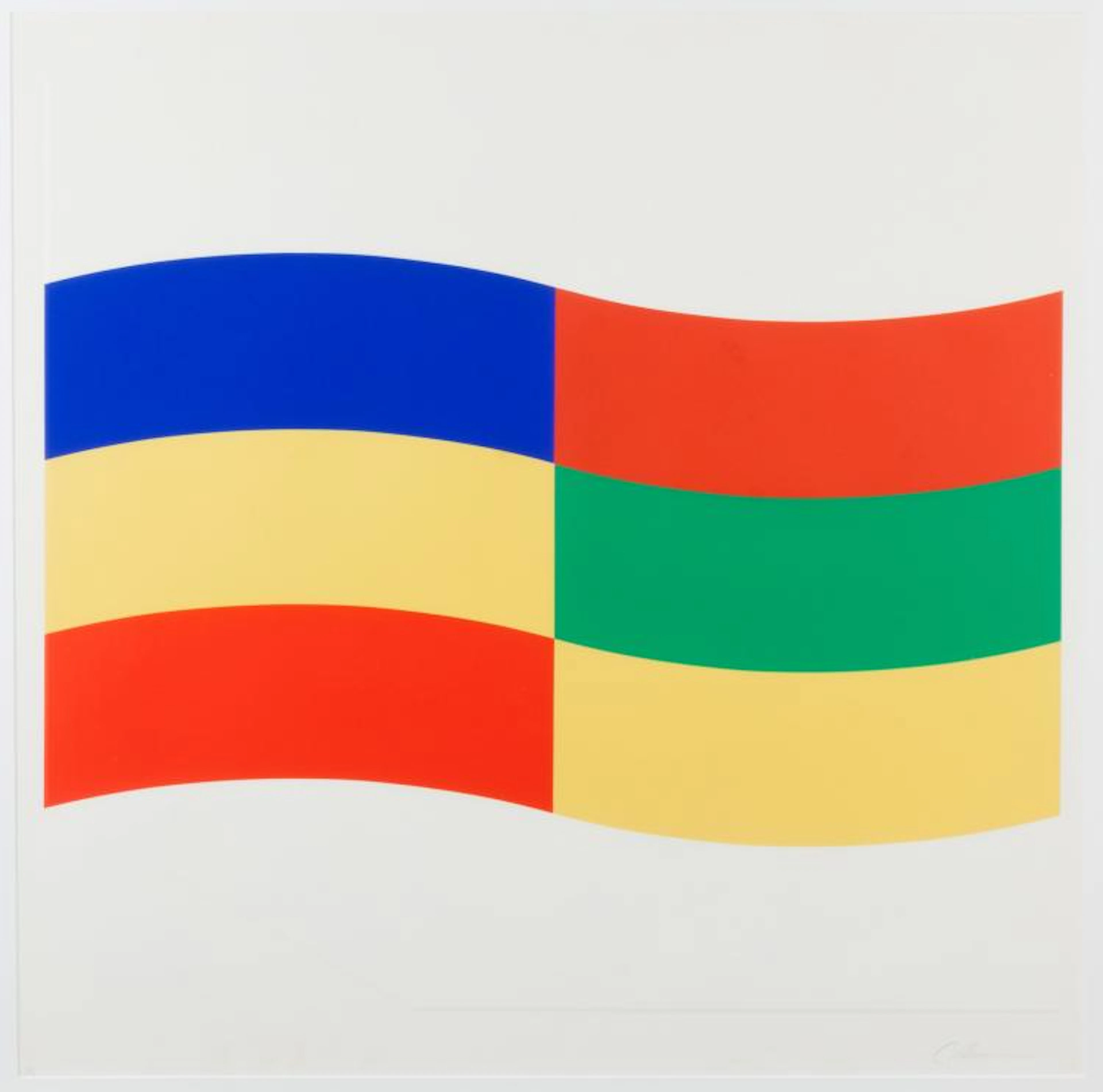 Charles Hinman (American, born 1932) "Blue, Green and Yellow Flag"