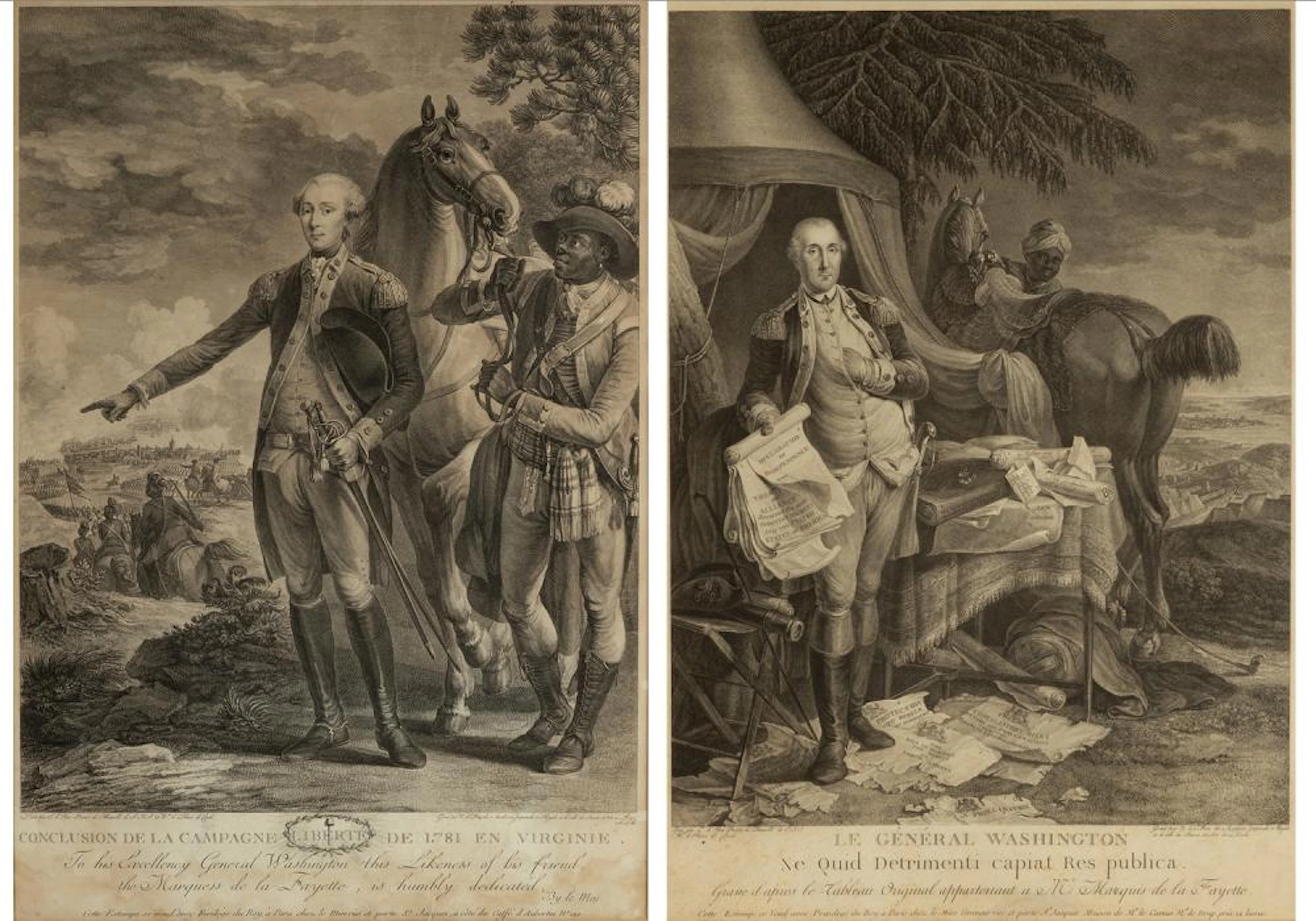 (2) Noel Le Mire (French, 1724-1801) Engravings of George Washingto