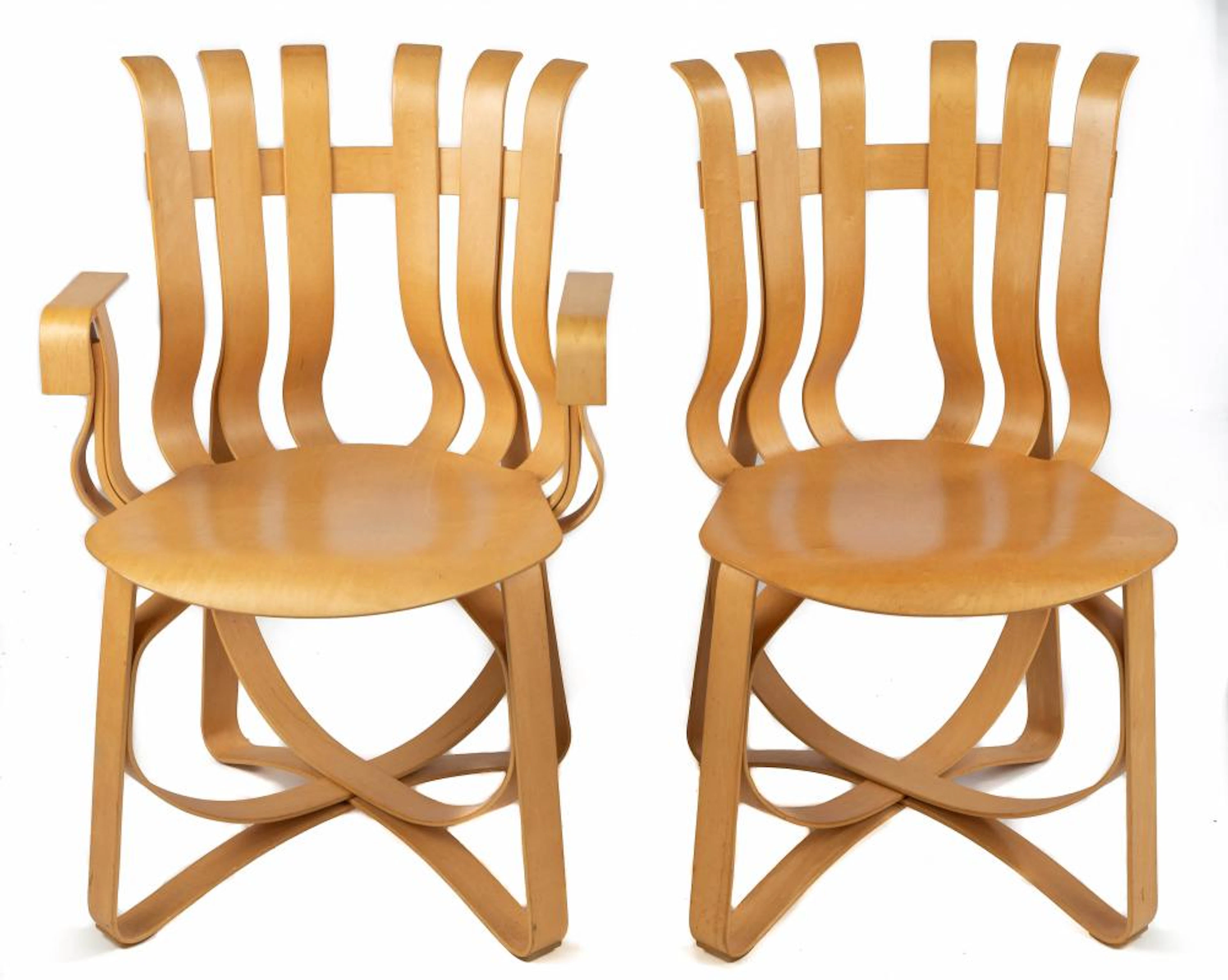 Pair of Frank Gehry for Knoll Hat Trick Chairs