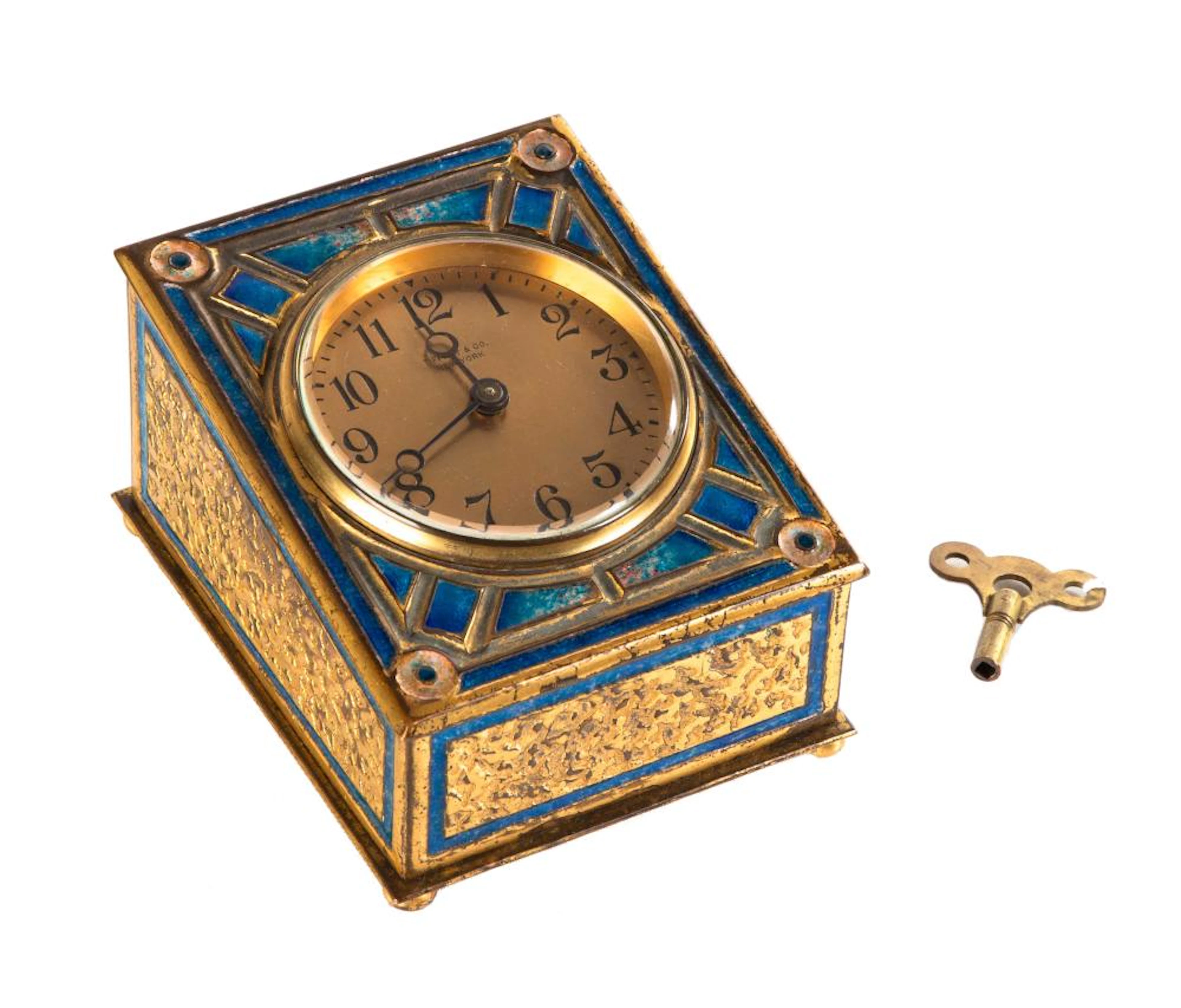 Tiffany Furnaces, Art Deco Pattern Desk Clock