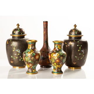 Chinese & Japanese Cloisonne Vases