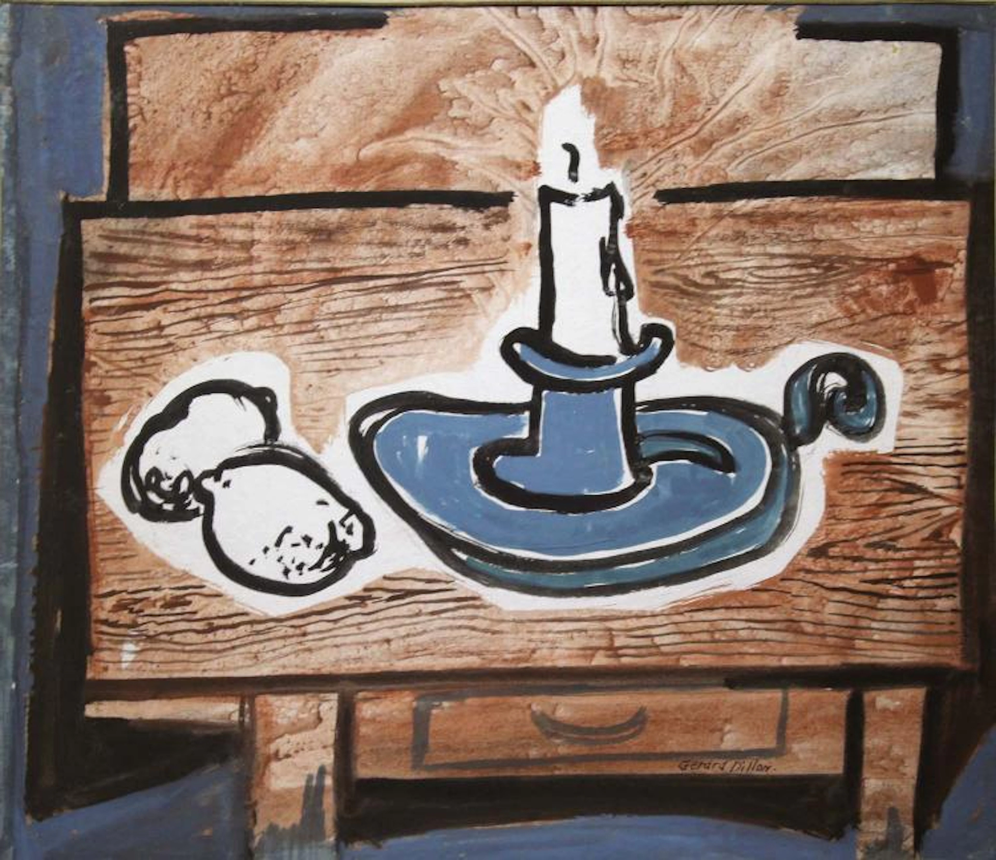 Gerard Dillon 1916-1971 STILL LIFE WITH CANDLE Gouache on paper