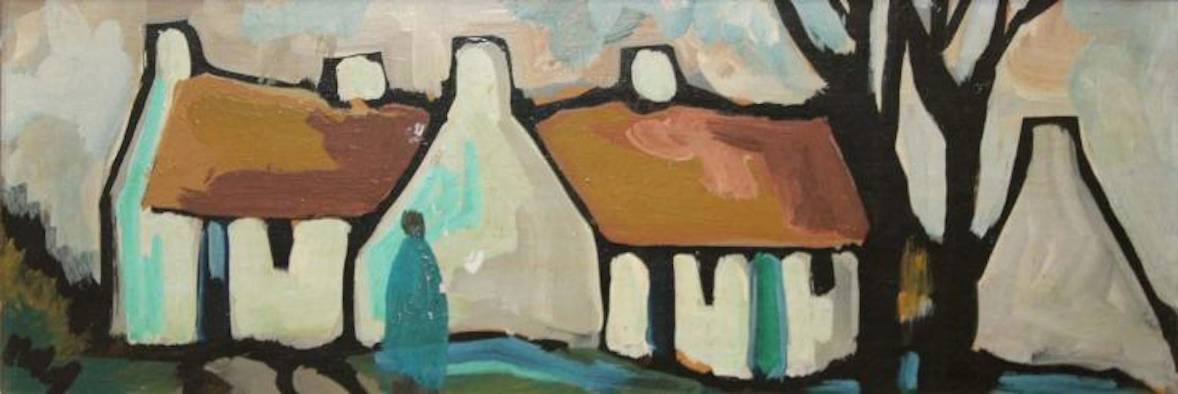 Markey Robinson 1918-1999 RETURNING HOME Gouache