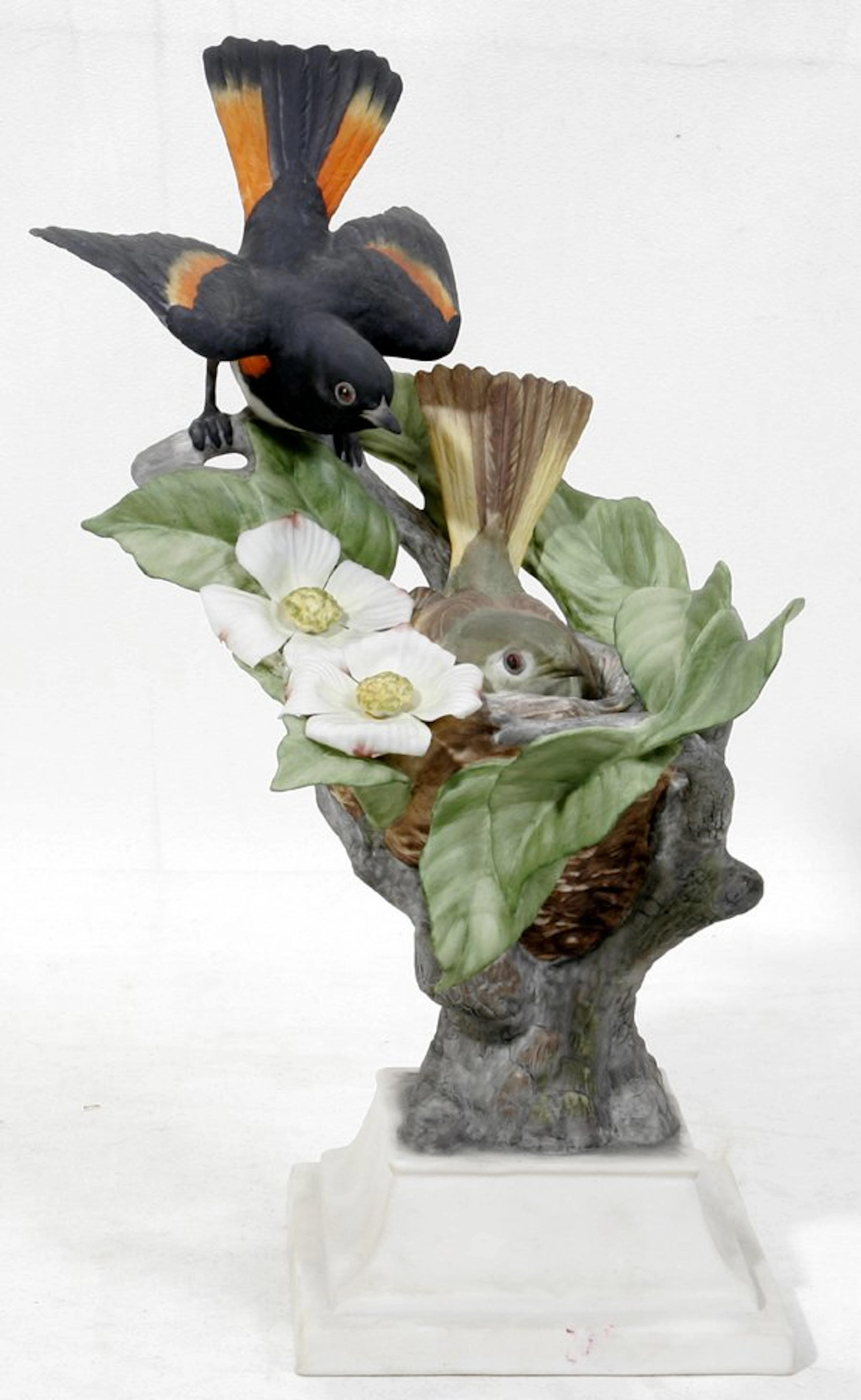 021160: BOEHM BISQUE FIGURE, 'AMERICAN REDSTARTS'
