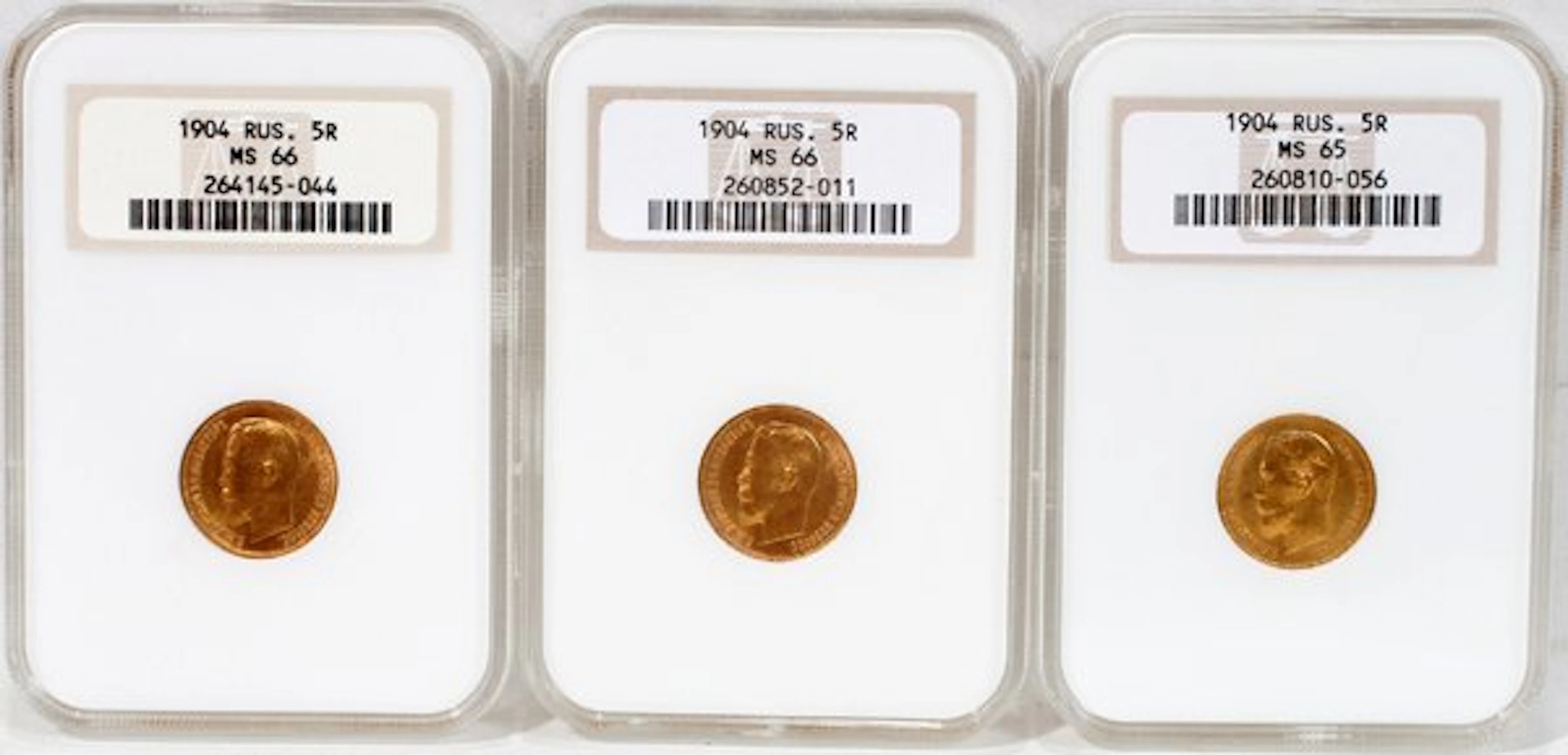 090131: RUSSIAN GOLD COINS EAGLE, FIVE RUBLES