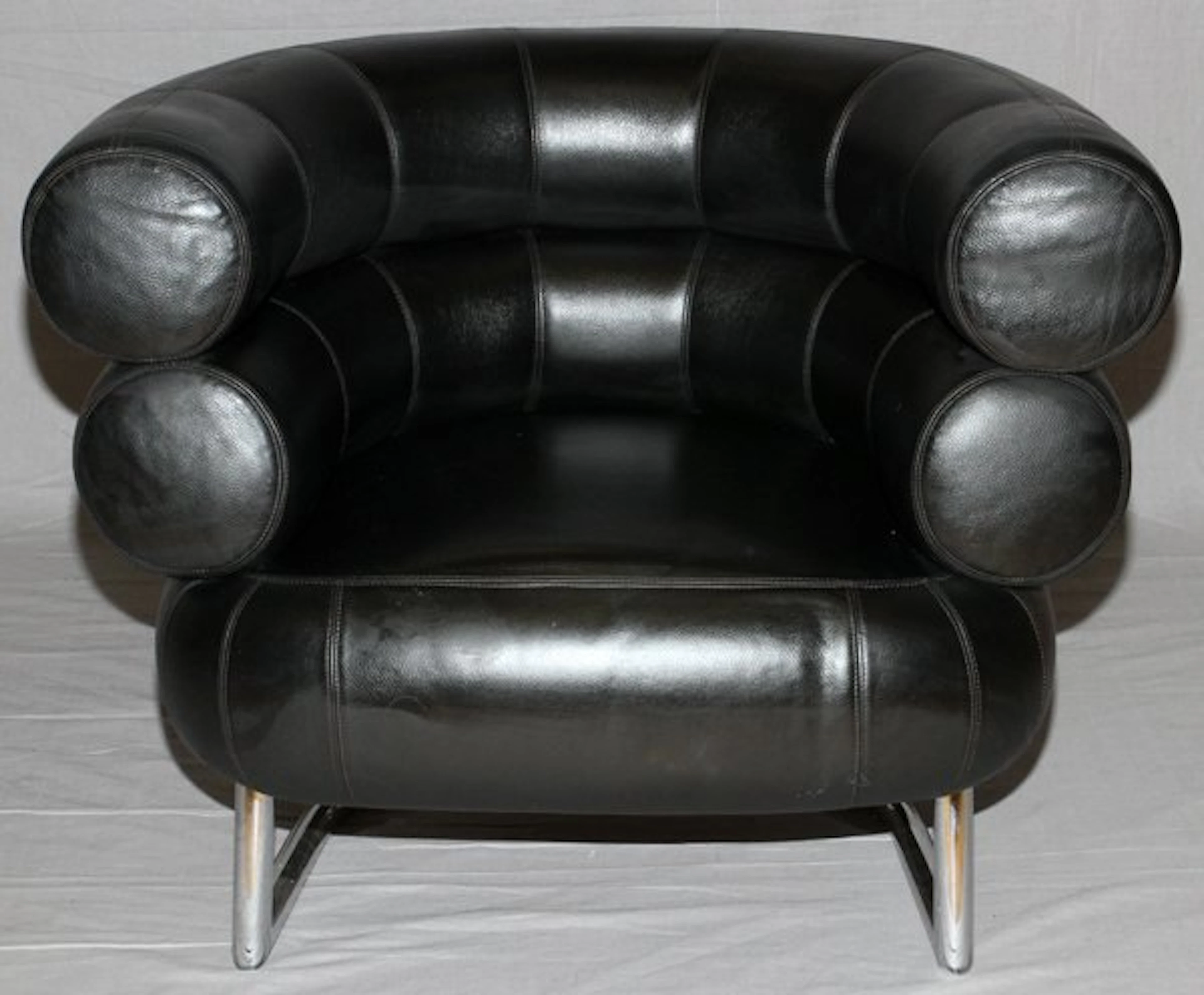 E. GRAY INSPIRED BIBENDUM CHROME LEATHER CHAIR