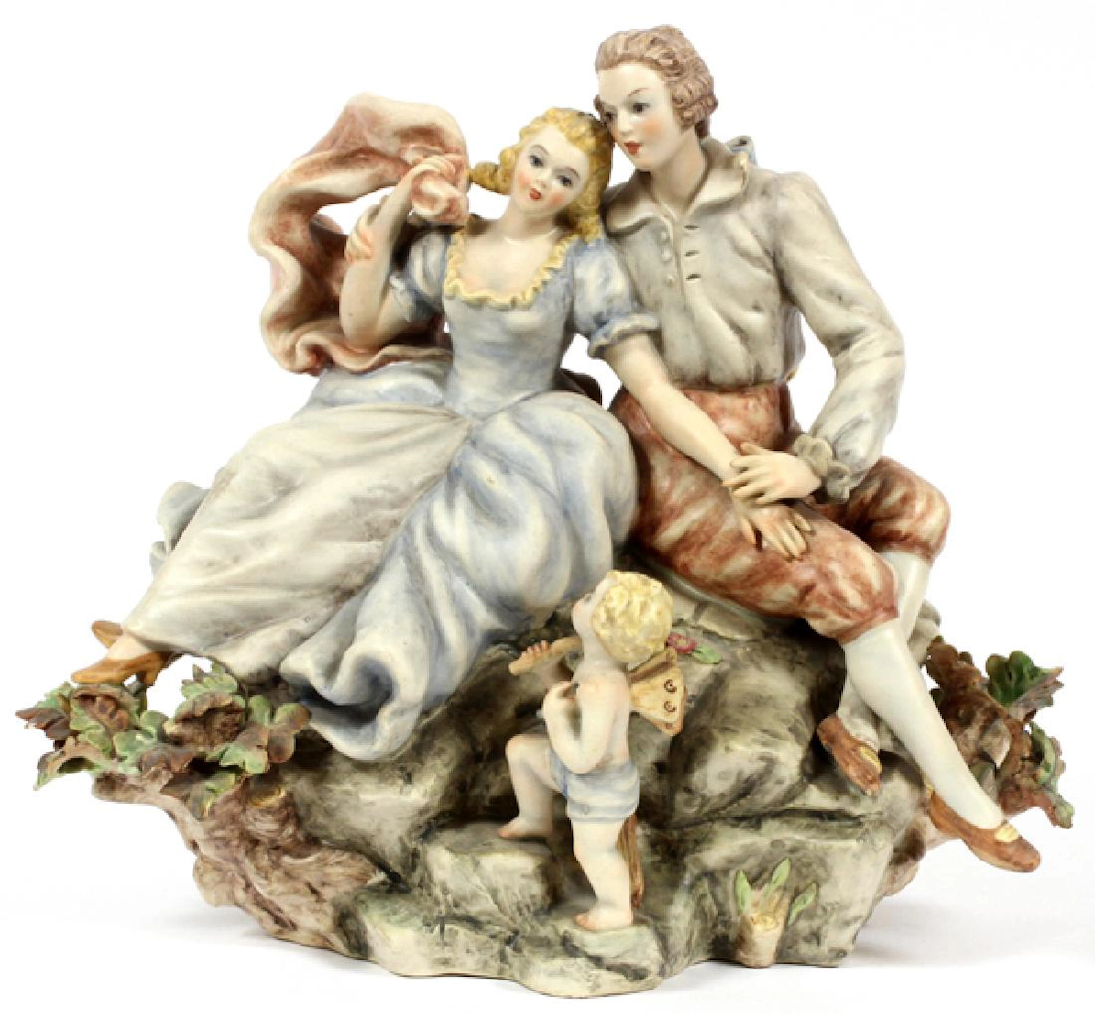 BISQUE FIGURE GROUP PETUCCO - TOLIO NOVE ITALY