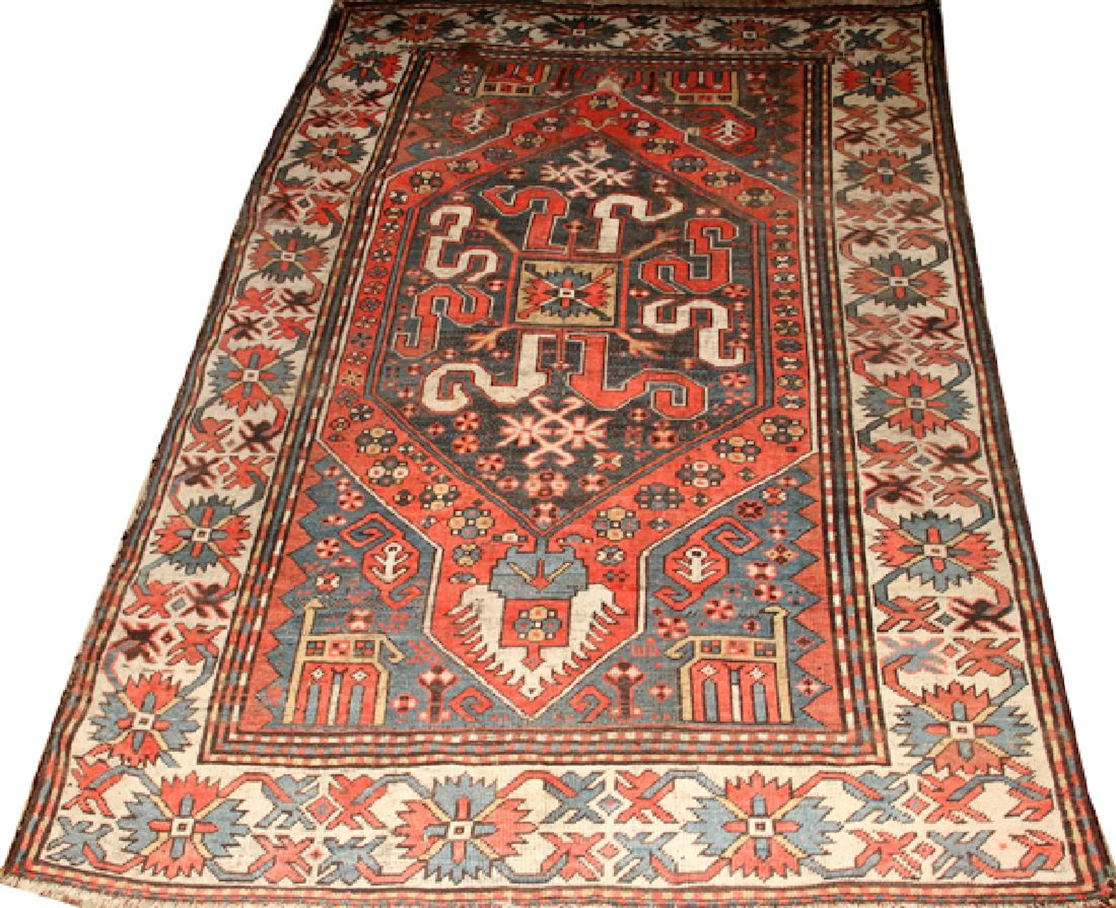 TRIBAL HANDWOVEN WOOL CARPET C.1920S