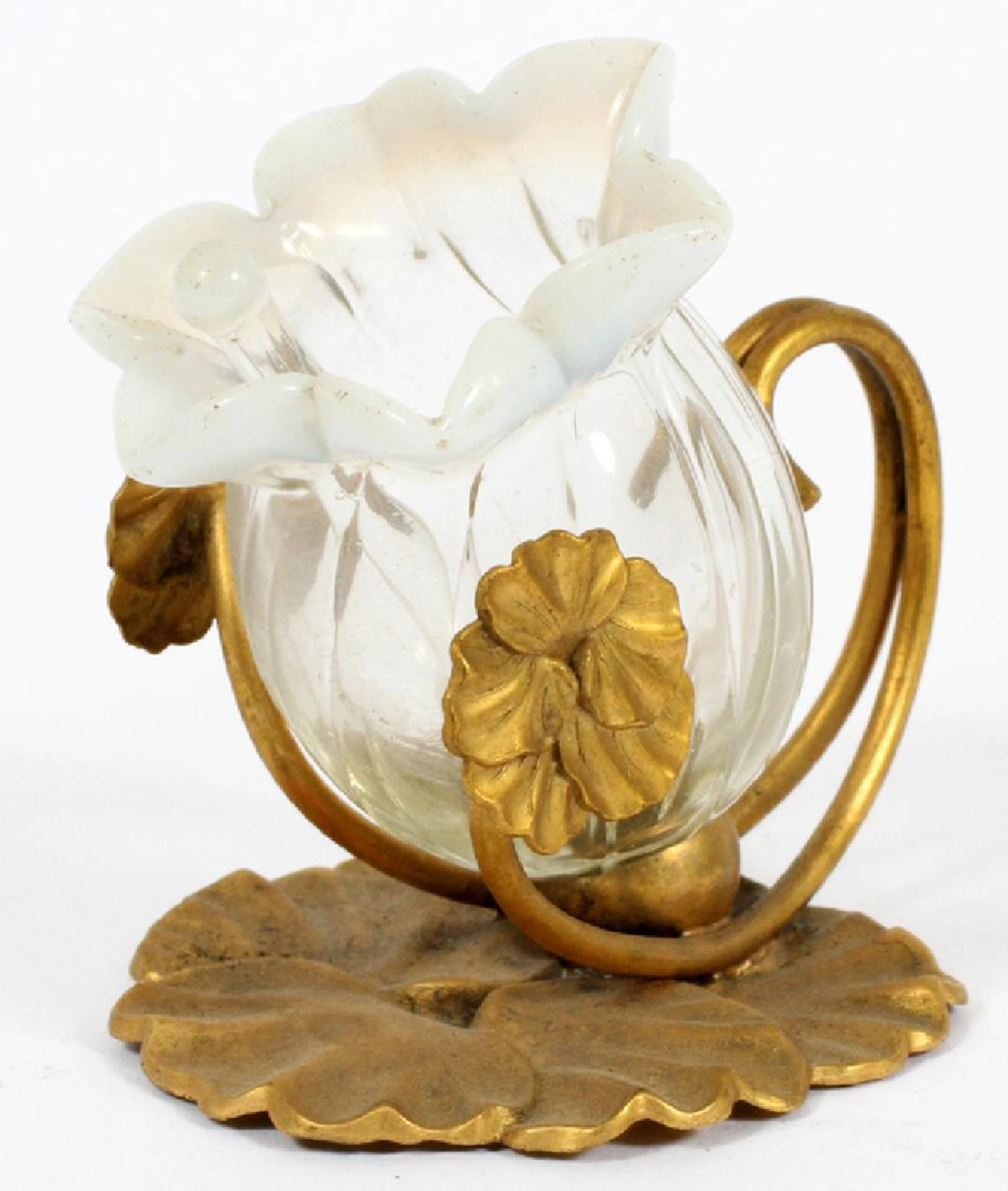 Victorian rib-optic open salt/toothpick holder