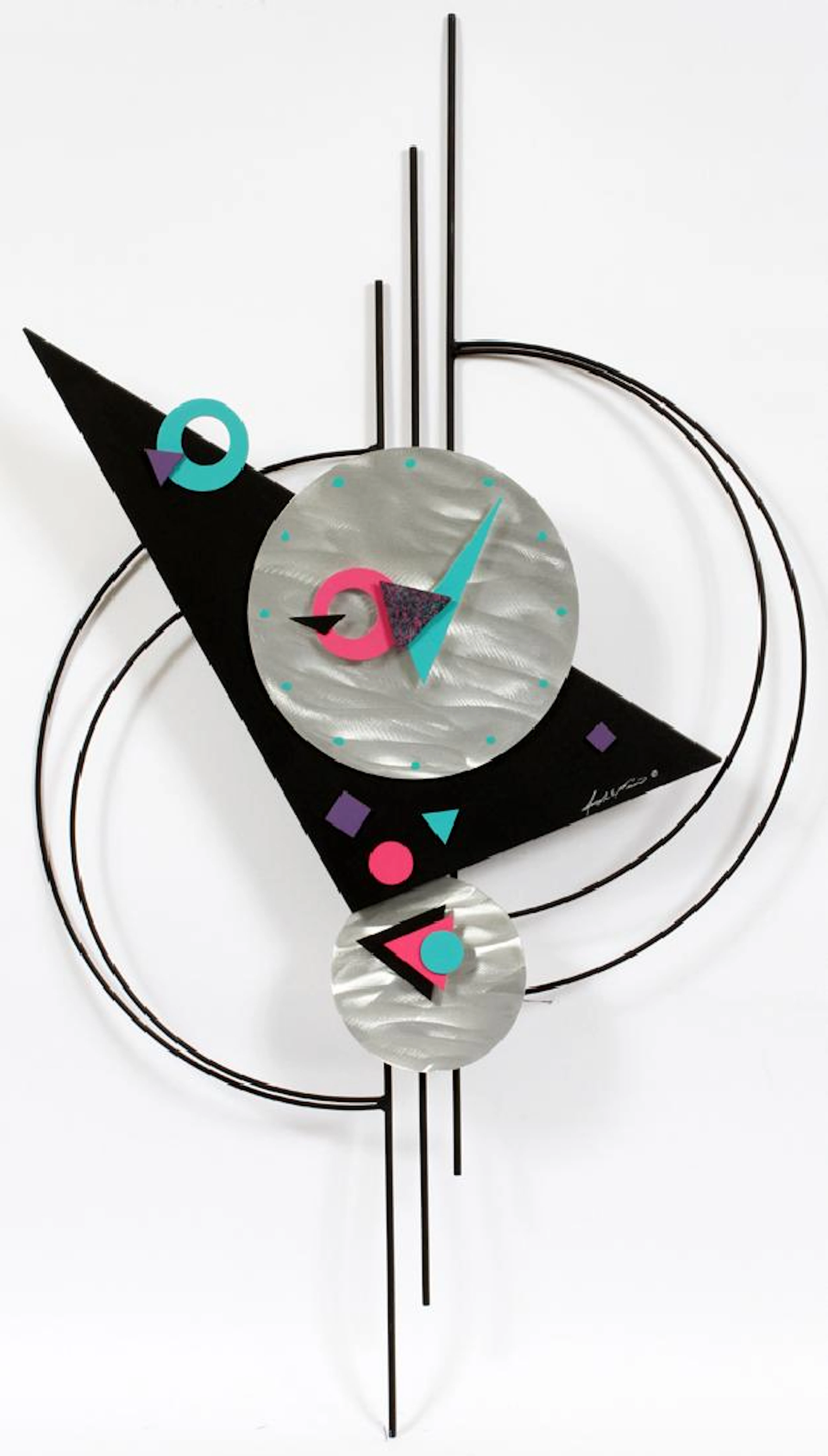 Joseph e fend modern metal sculptural clock