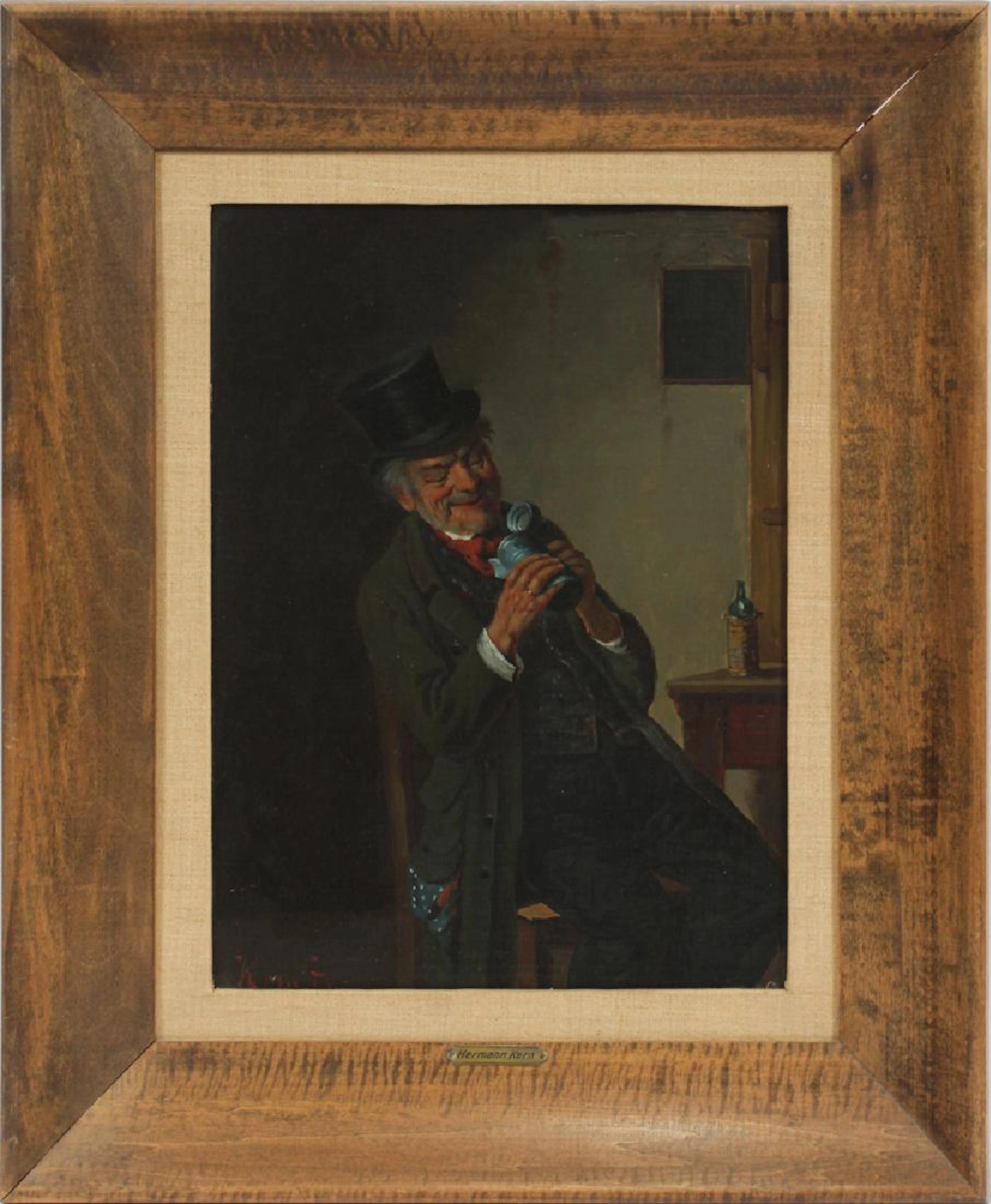 Hermann kern oil on canvas board, c. 1868