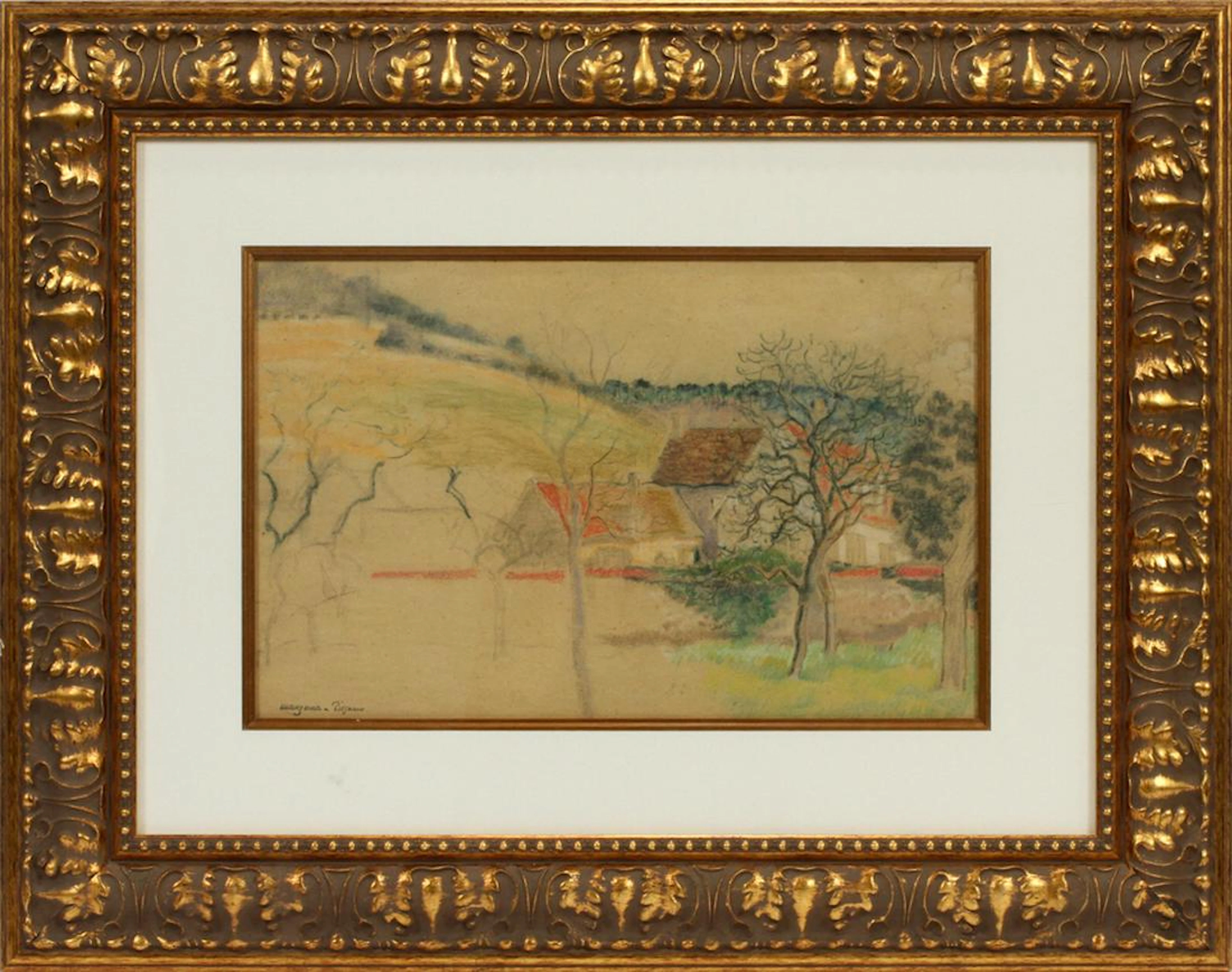 Georges henri manzana pissaro chalk drawing