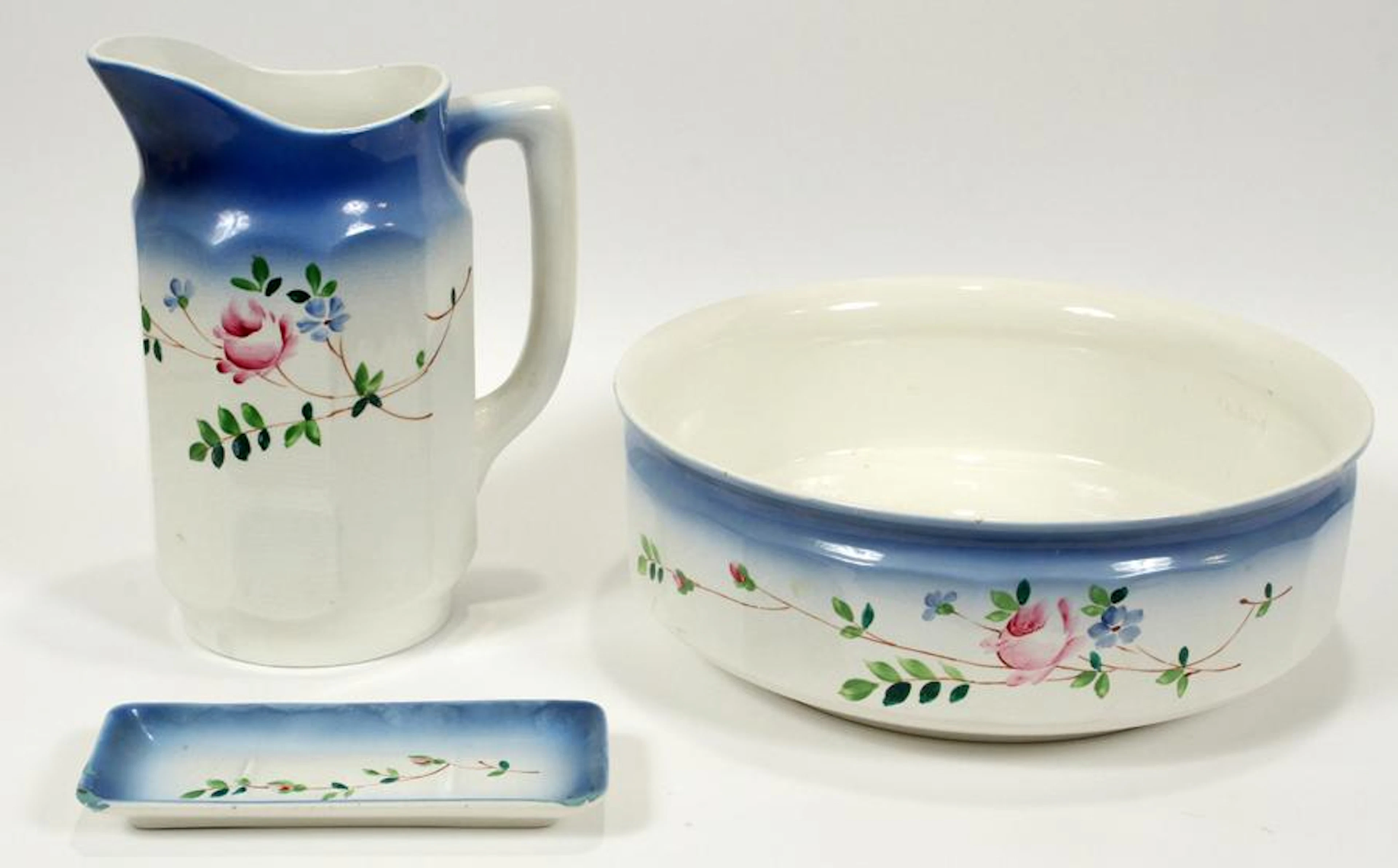 Societa ceramica ceramic bowl, pitcher & tray
