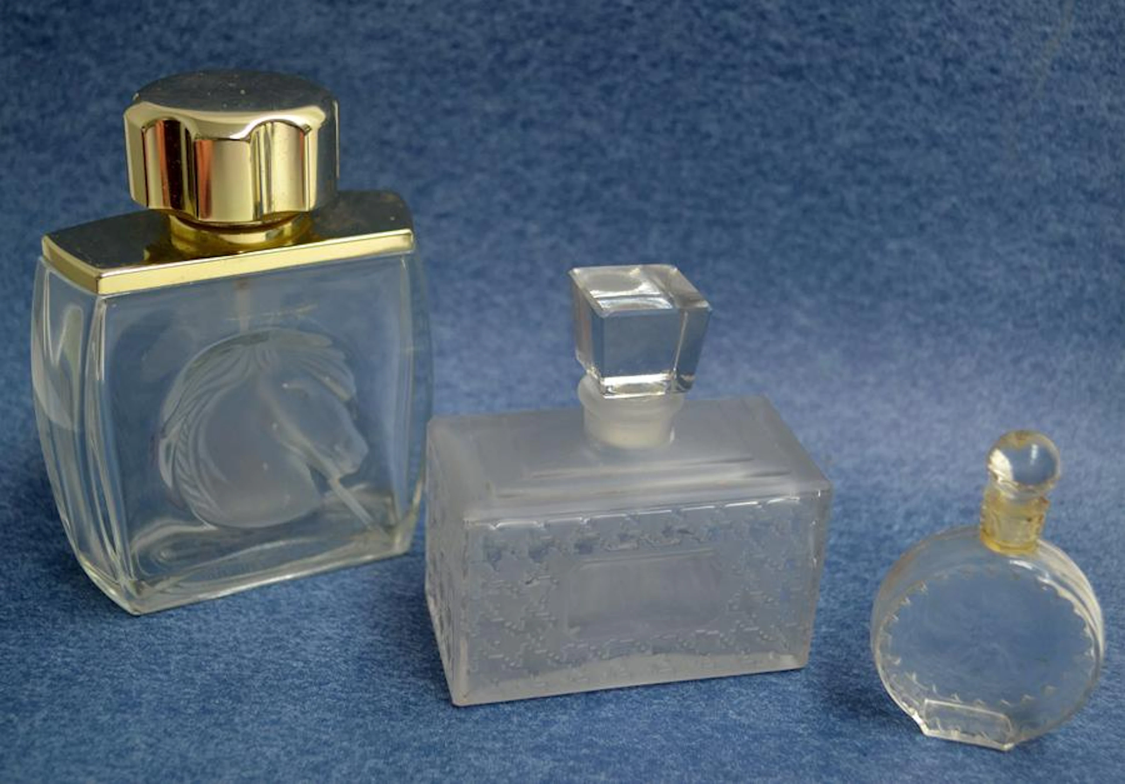 Lalique and christian dior, perfume bottles