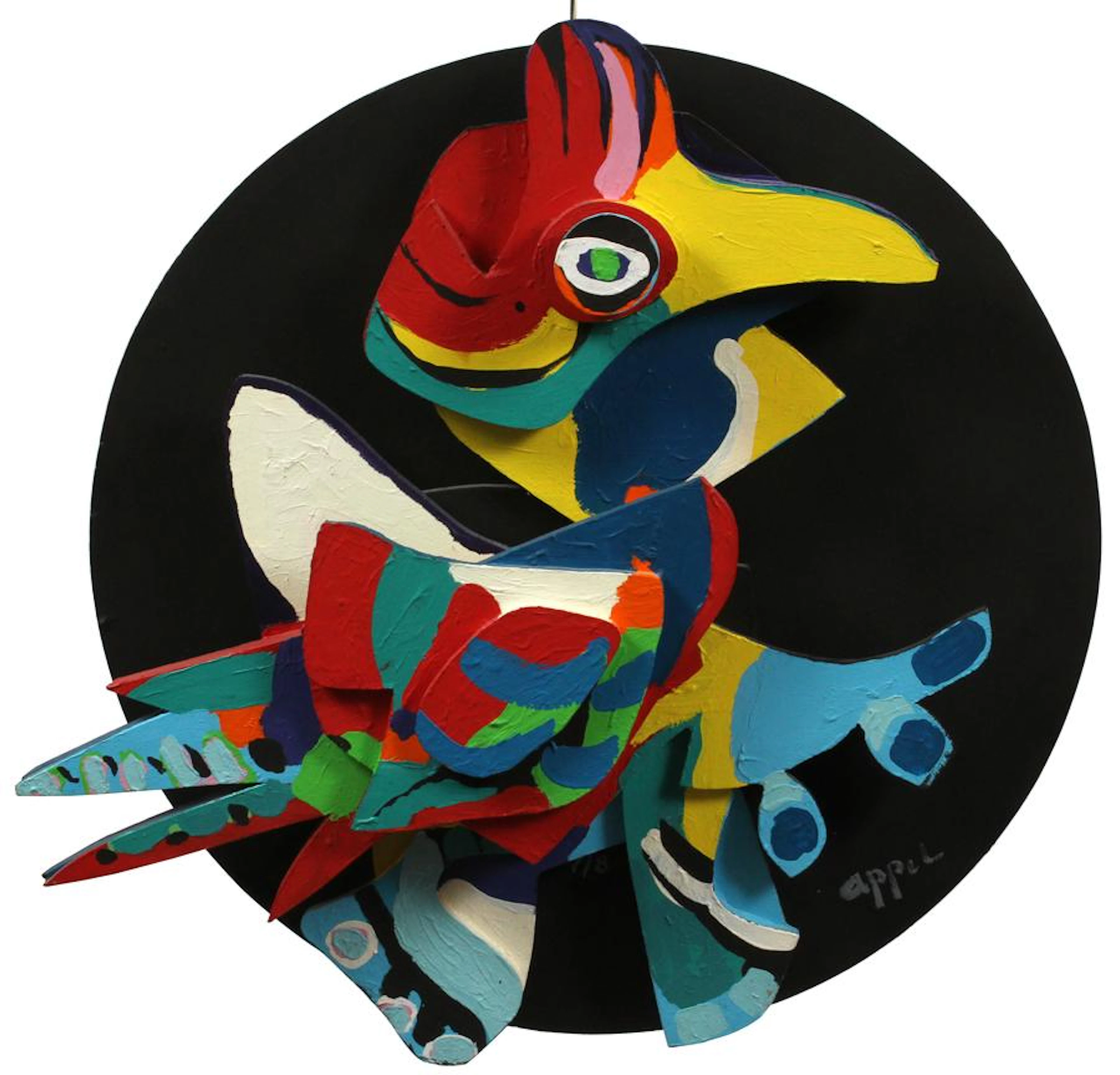Karel appel acrylic on wood sculpture, 1978, #7/8