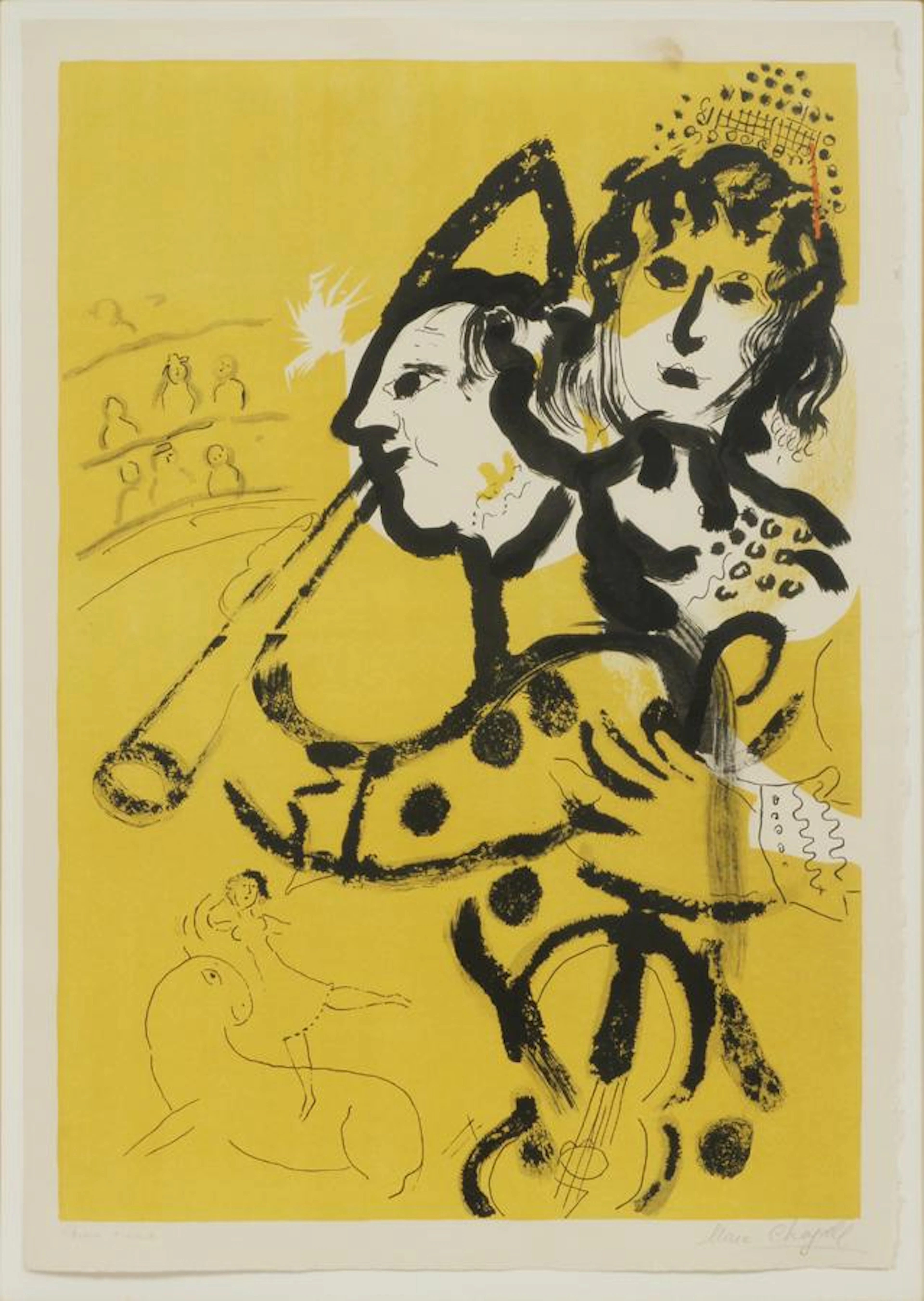 Marc chagall color lithograph on paper, 1957