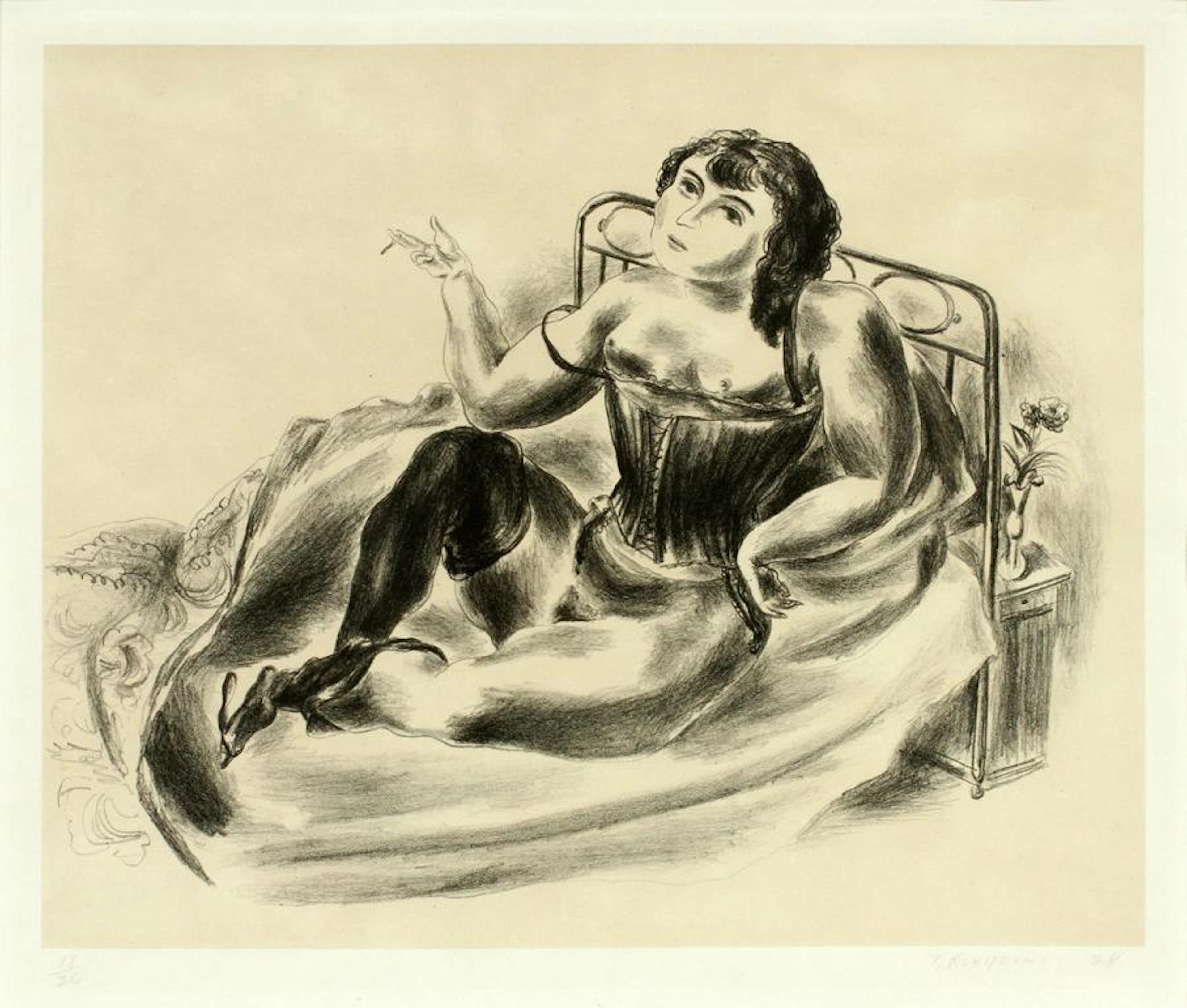 Yasuo kuniyoshi lithograph on paper, 1928