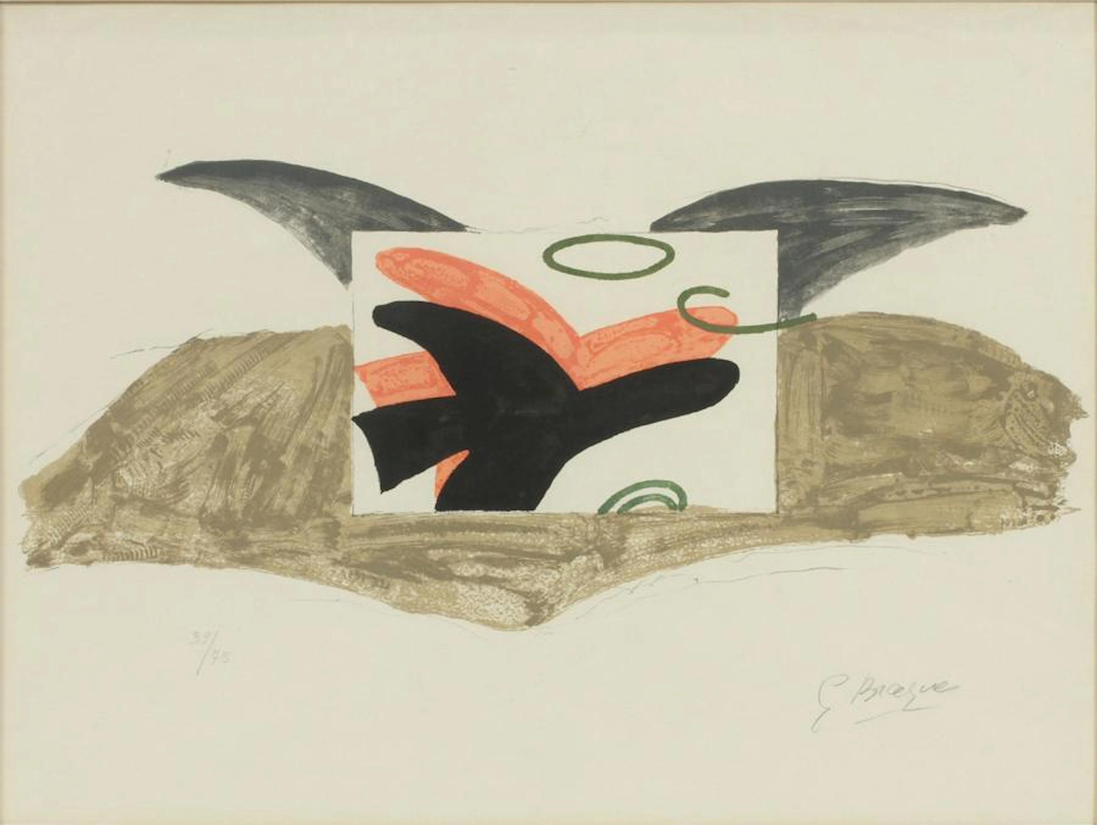 Georges braque color lithograph on paper, 1963