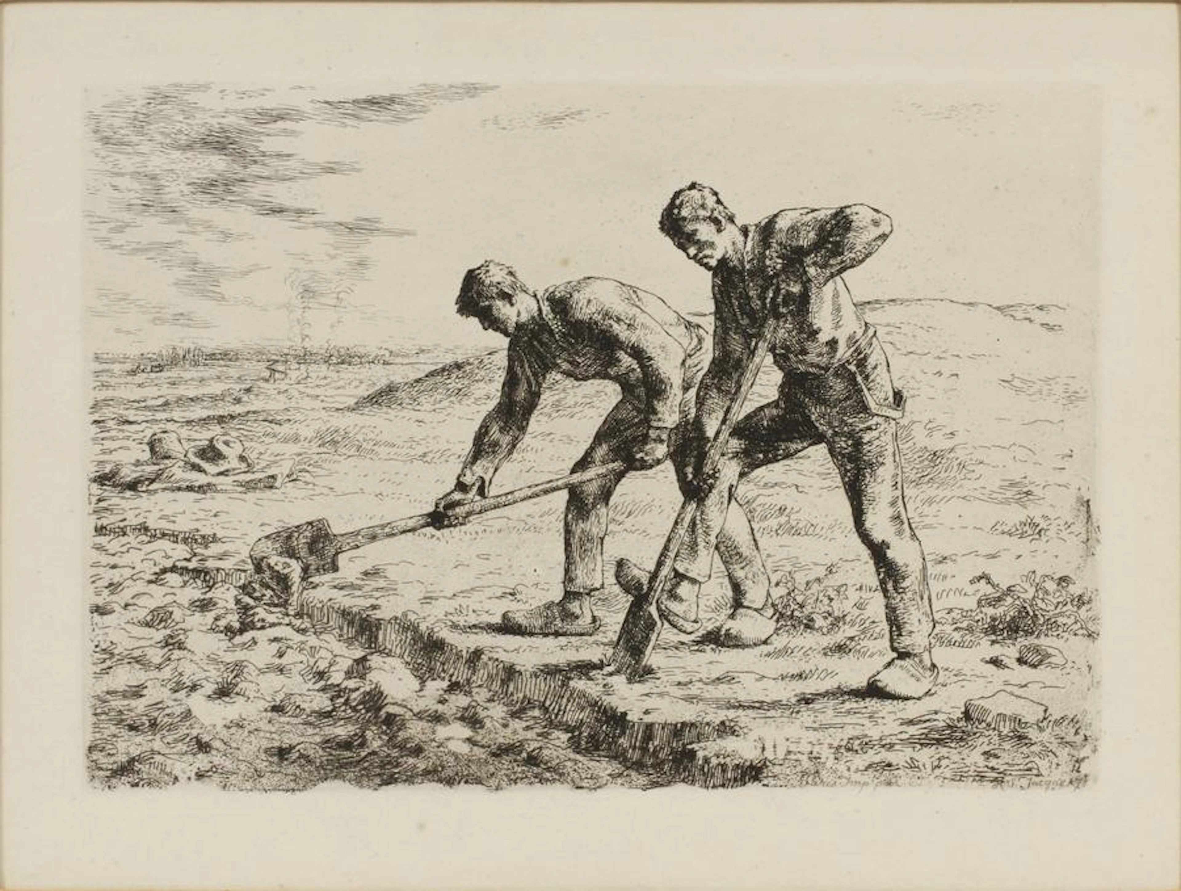 Jean-francois millet etching on paper