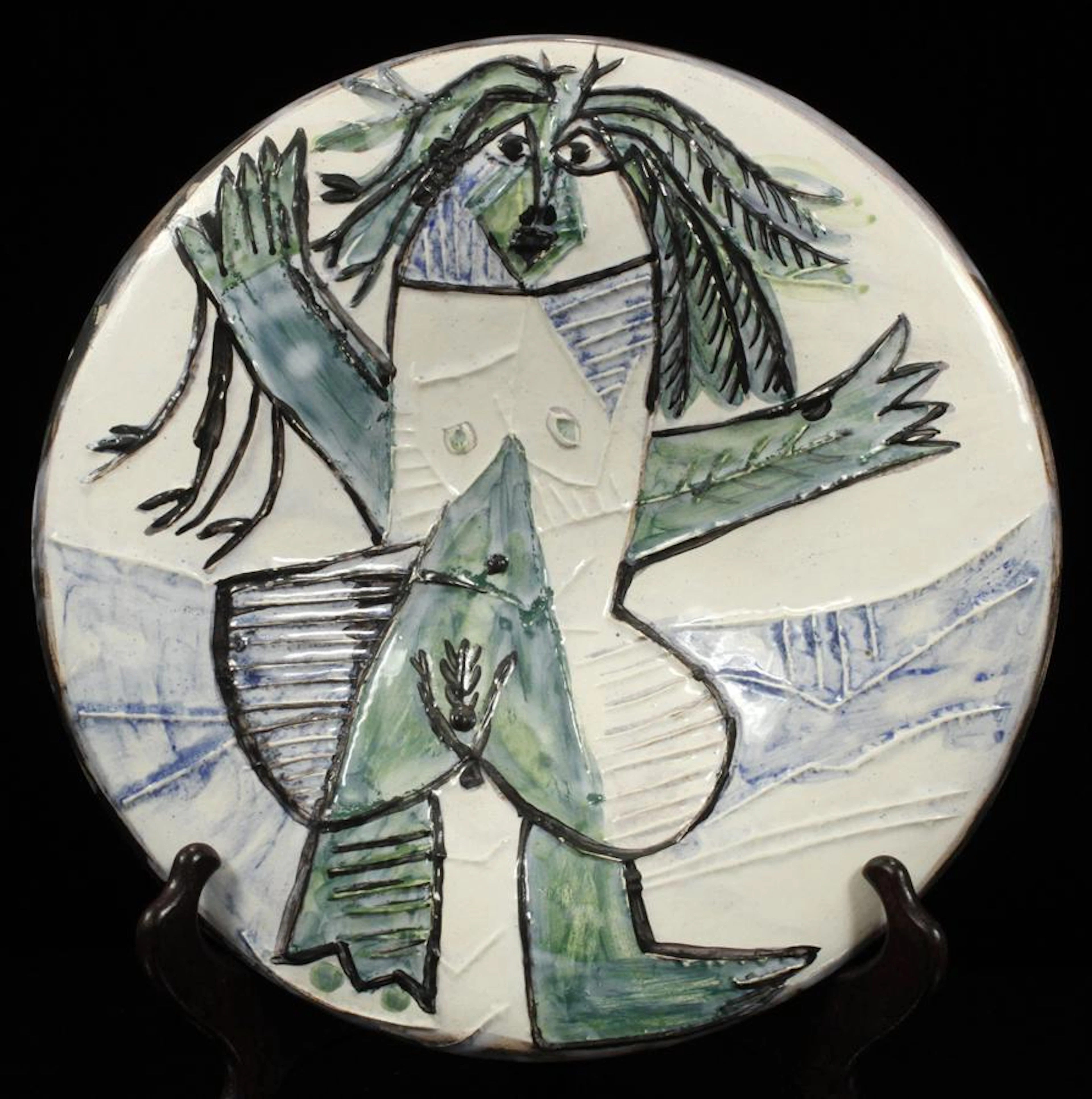 Pablo picasso ceramic plate, 1963, 97/100