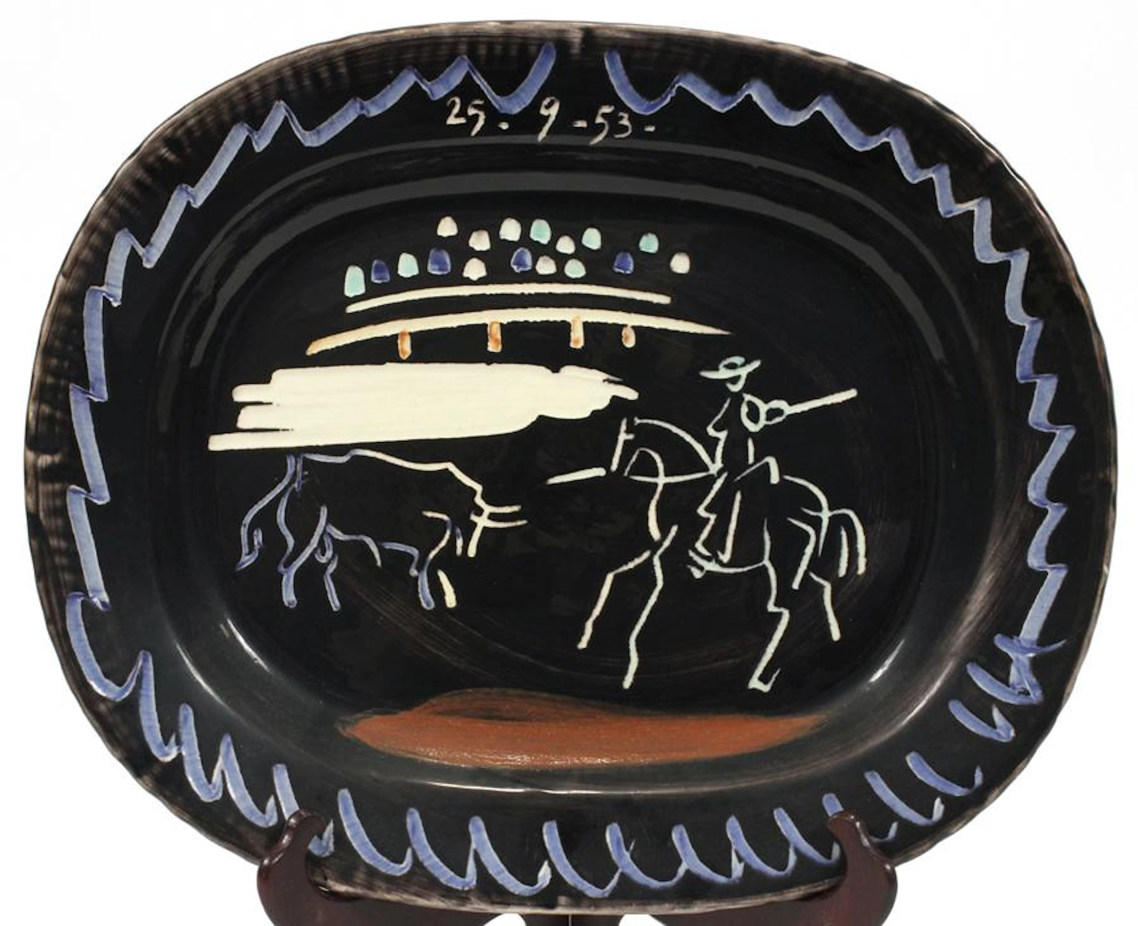 Pablo picasso ceramic platter, 1953