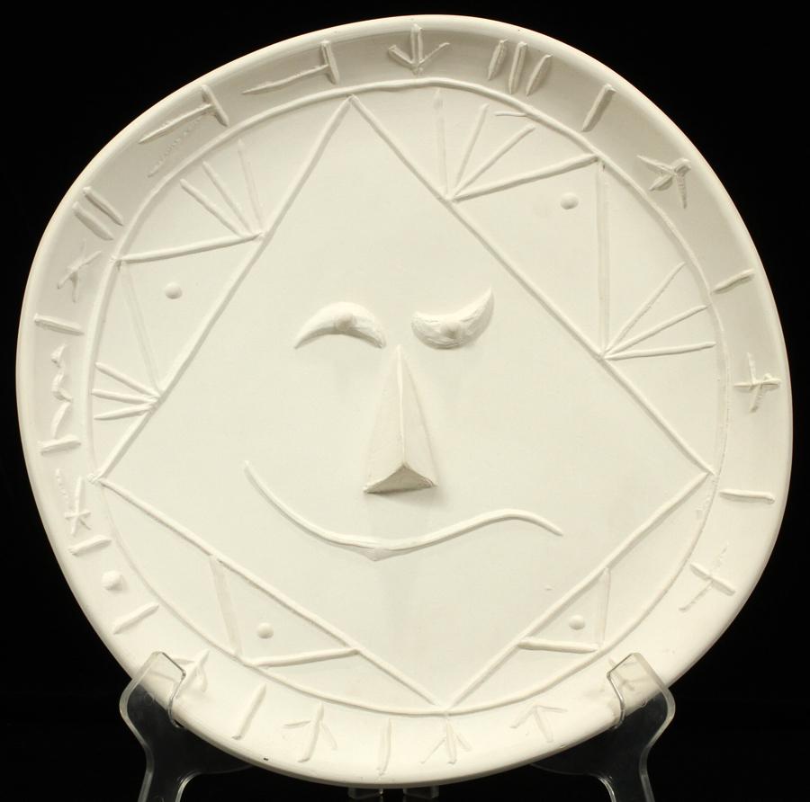 Pablo picasso white earthenware charger, 1956