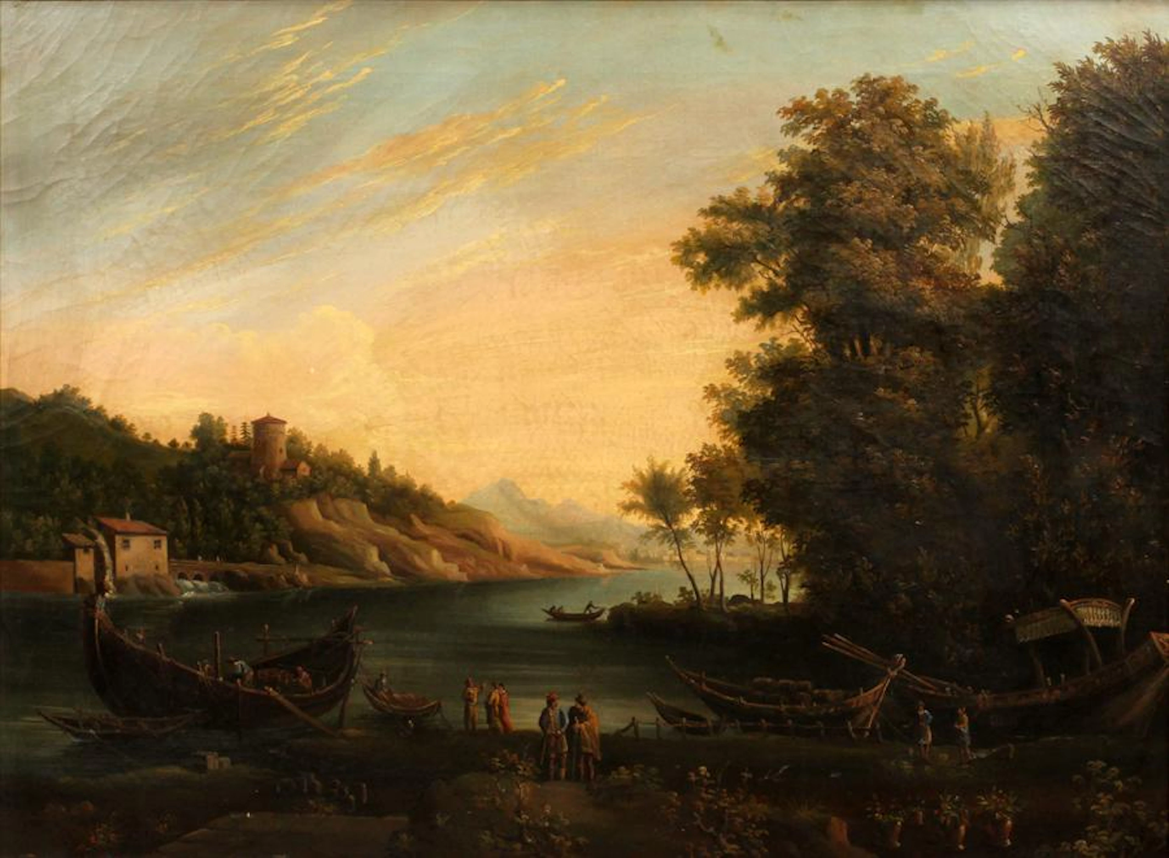 19th.c.italian oil on canvas florentine traders