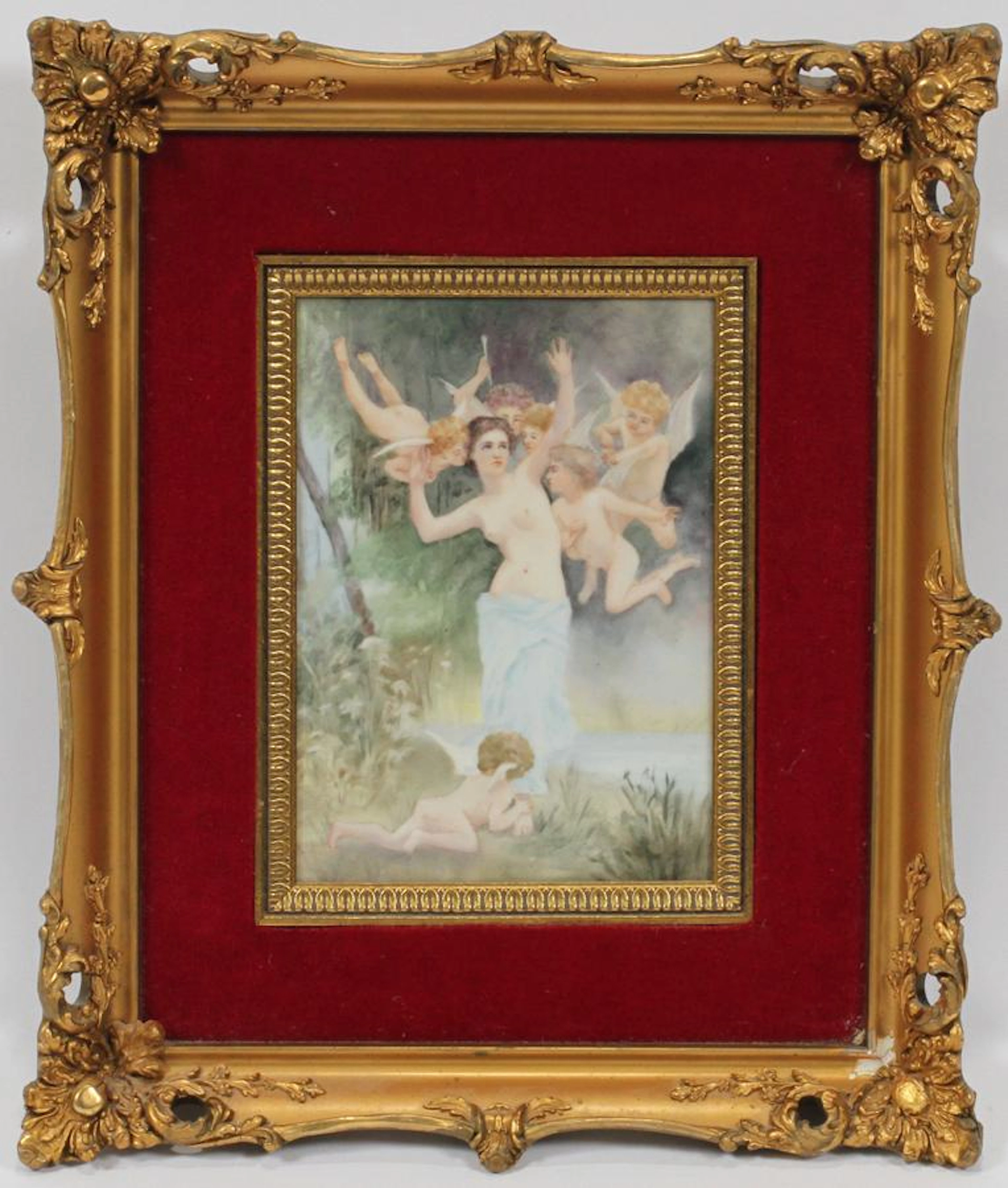 Kpm berlin hand painted, porcelain plaque, c. 1900