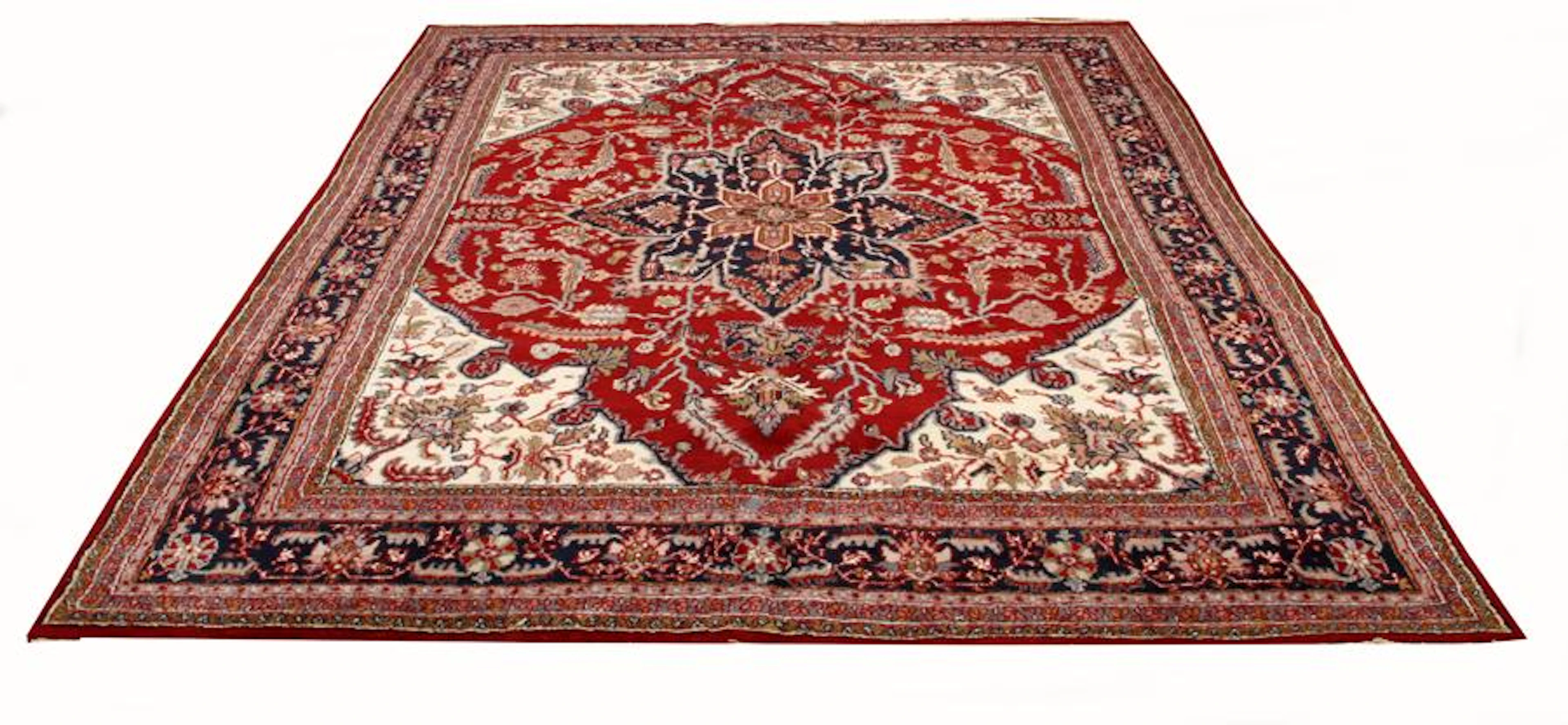 Indonesian heriz hand woven wool rug