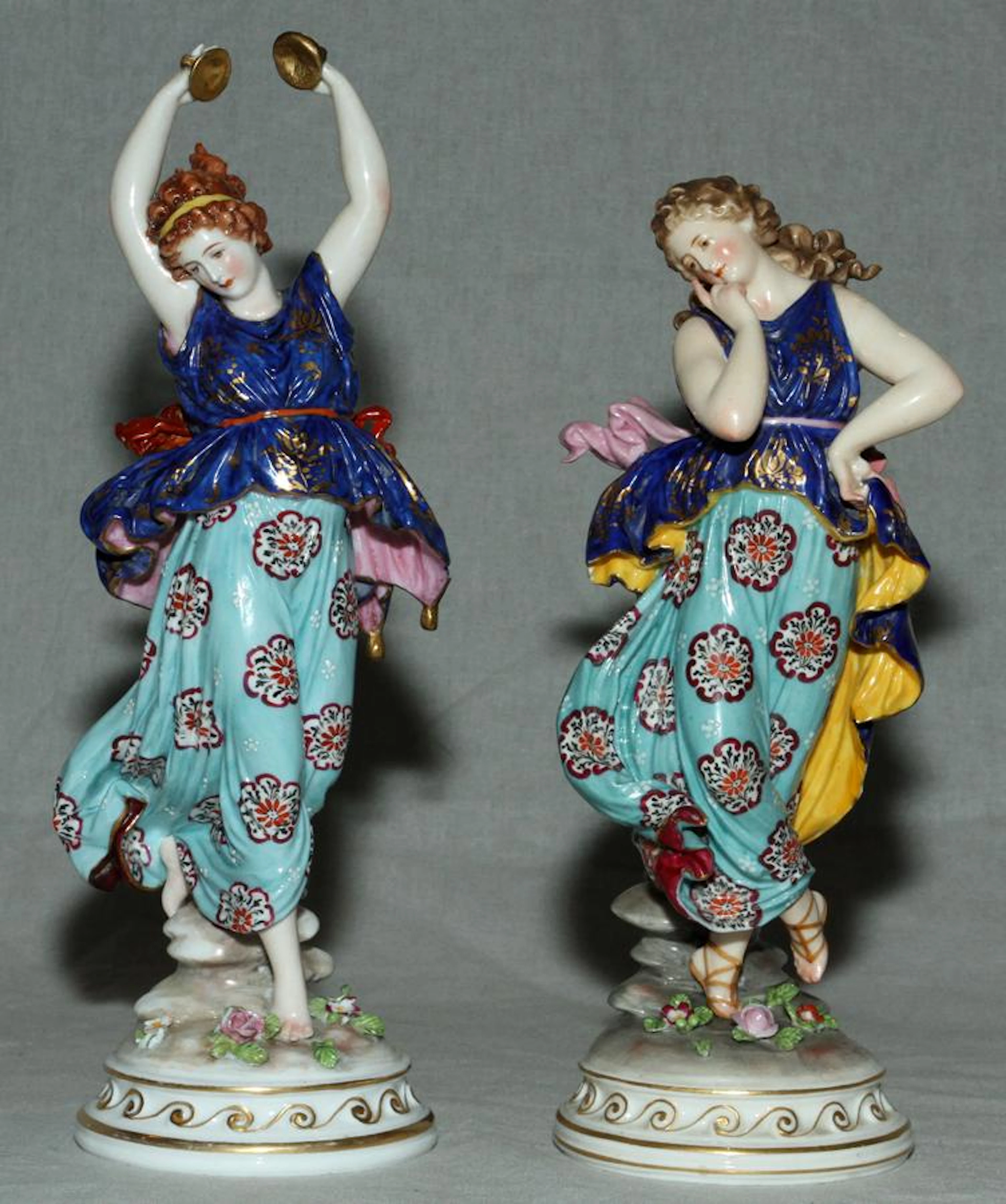 Chelsea porcelain muses h 10.25" w 3.25"
