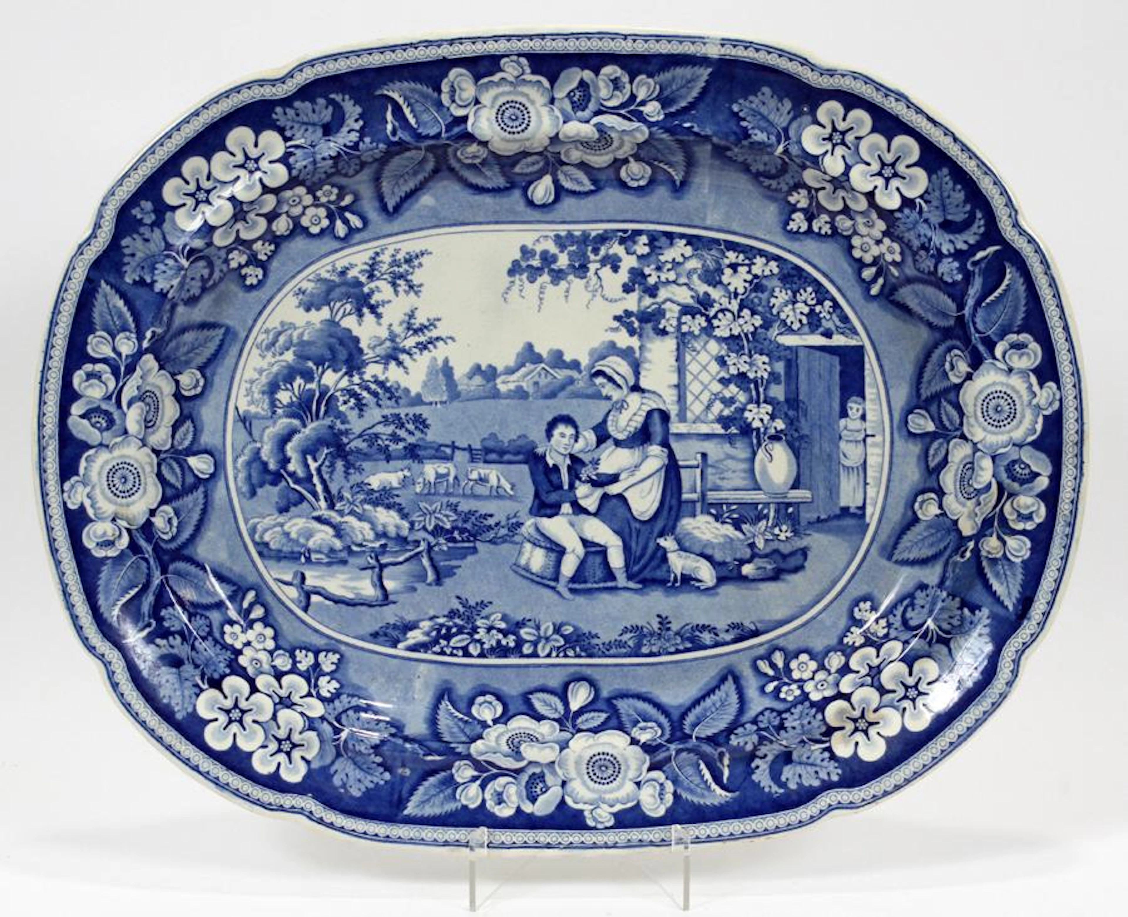 Staffordshire porcelain platter, c. 1850
