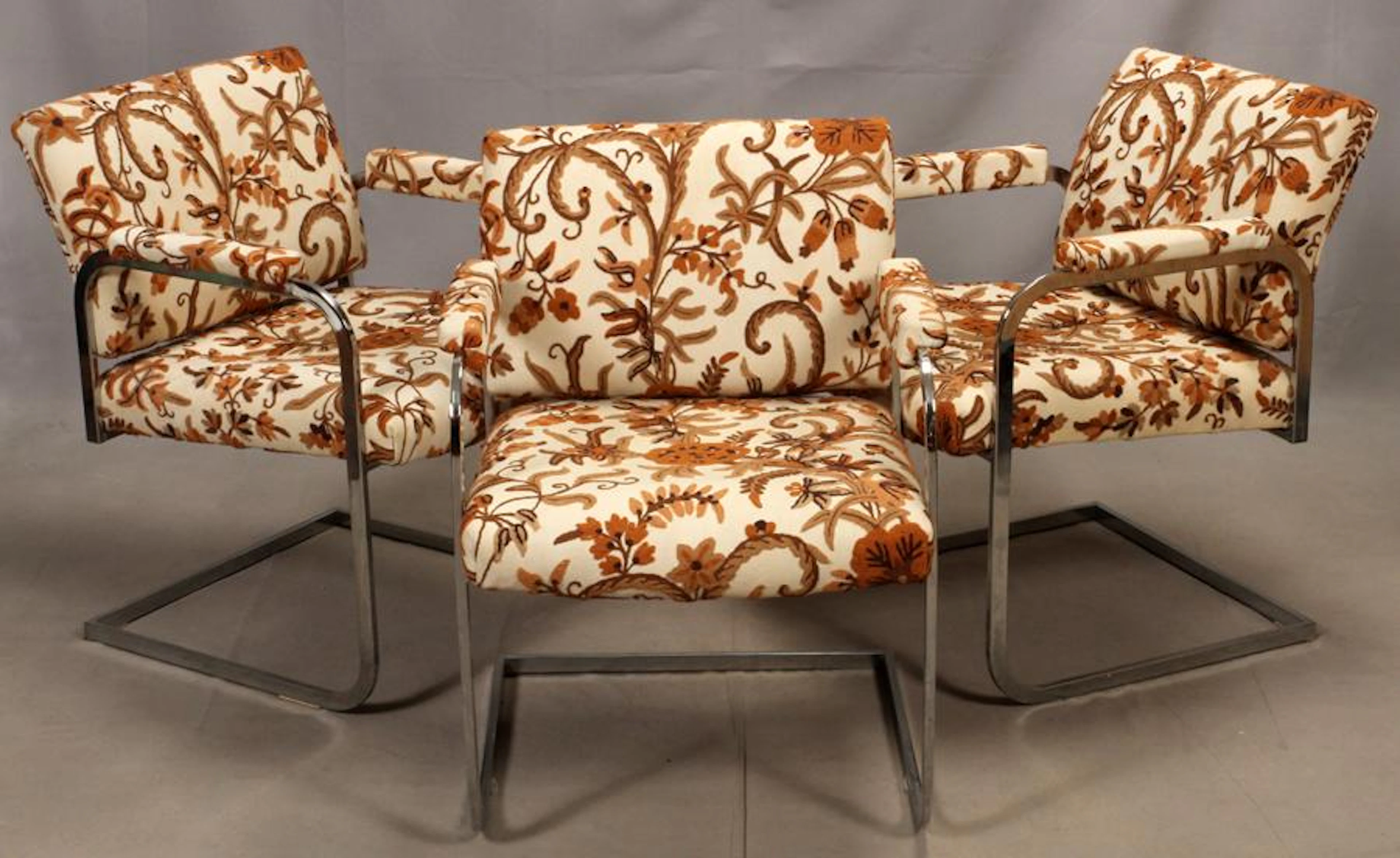 Modern steel chairs, 3 pieces