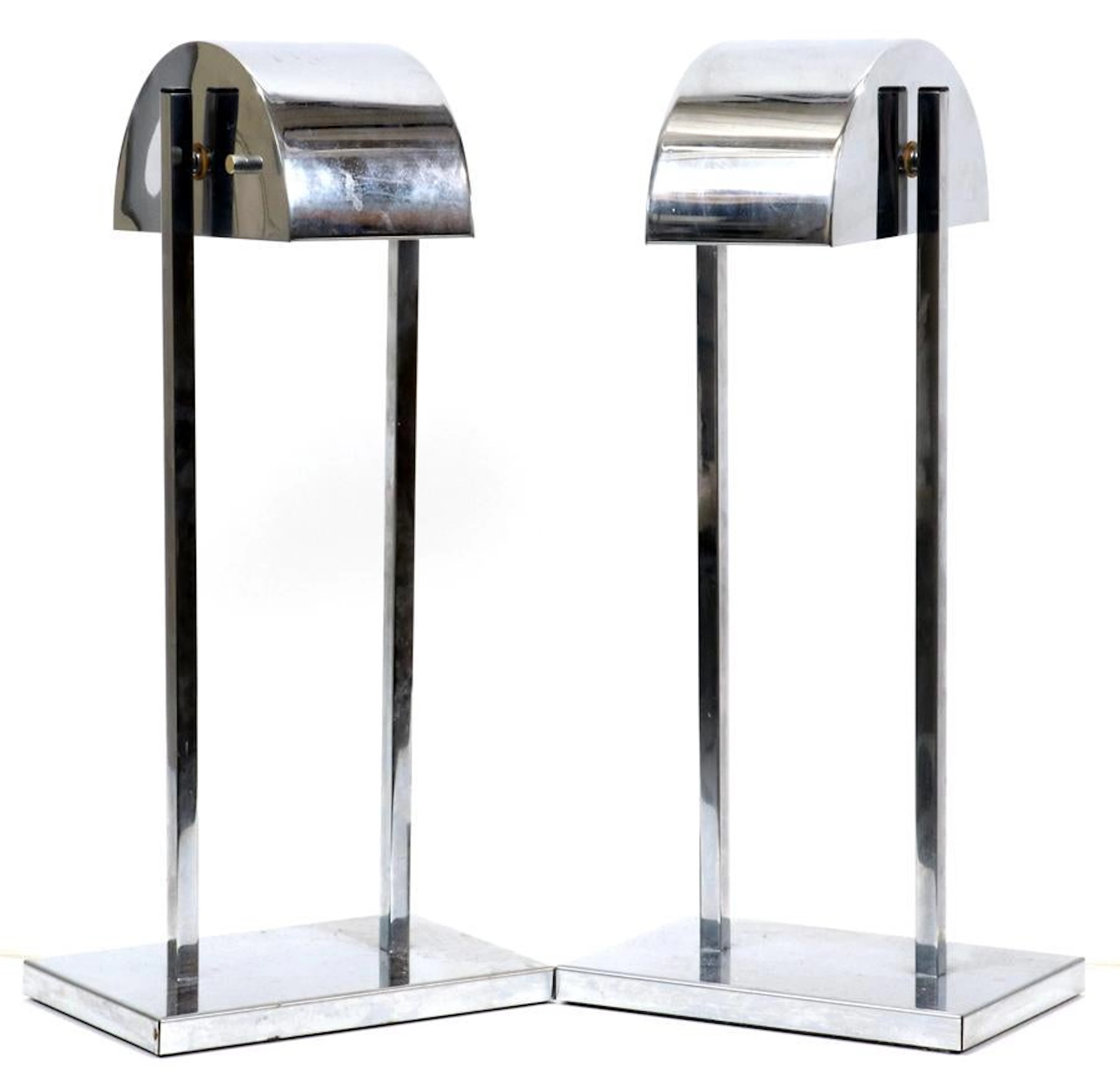 Modern table lamps, pair, h 21", l 9.25"