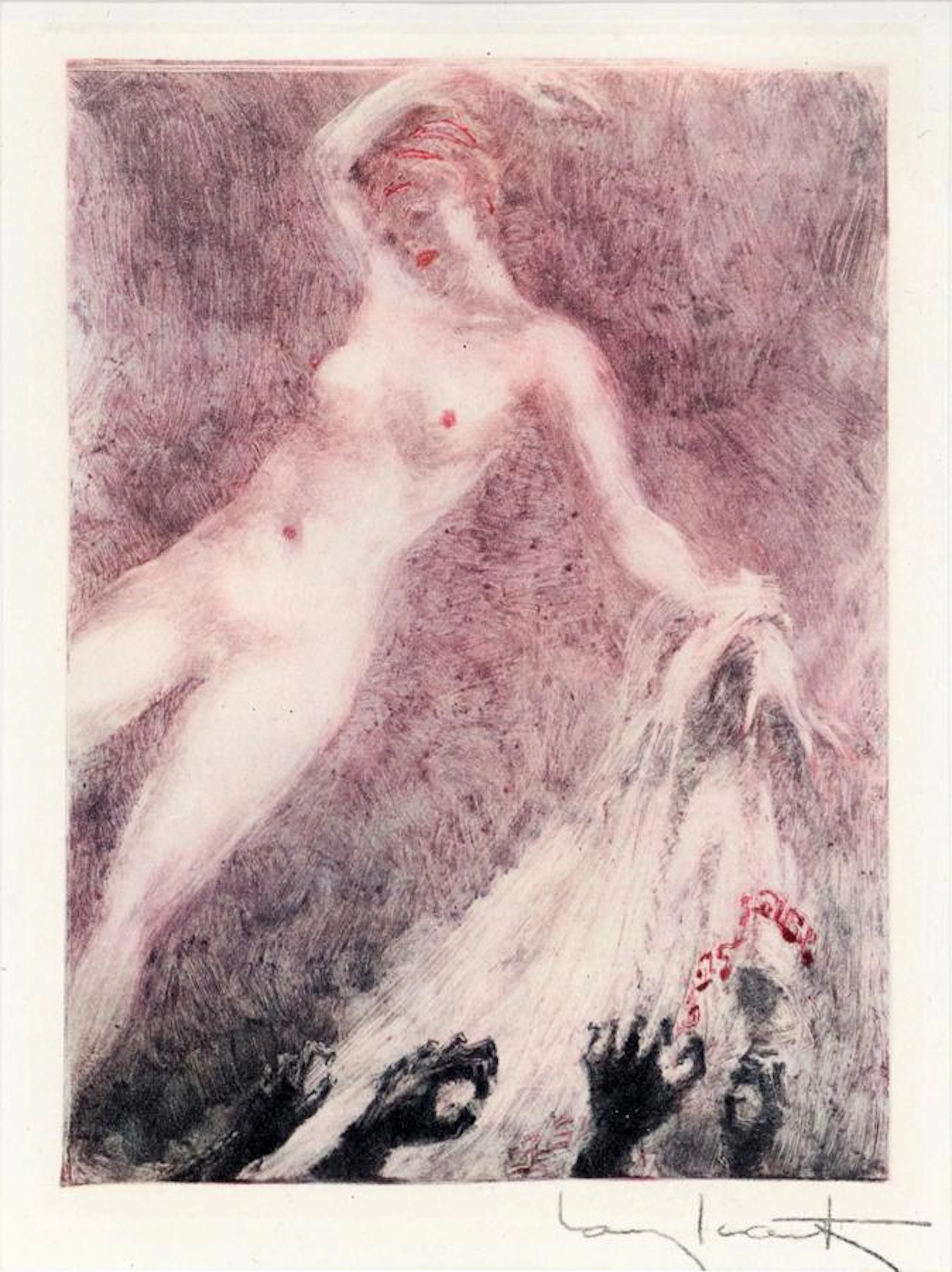 Louis icart photogravure, "out of reach"