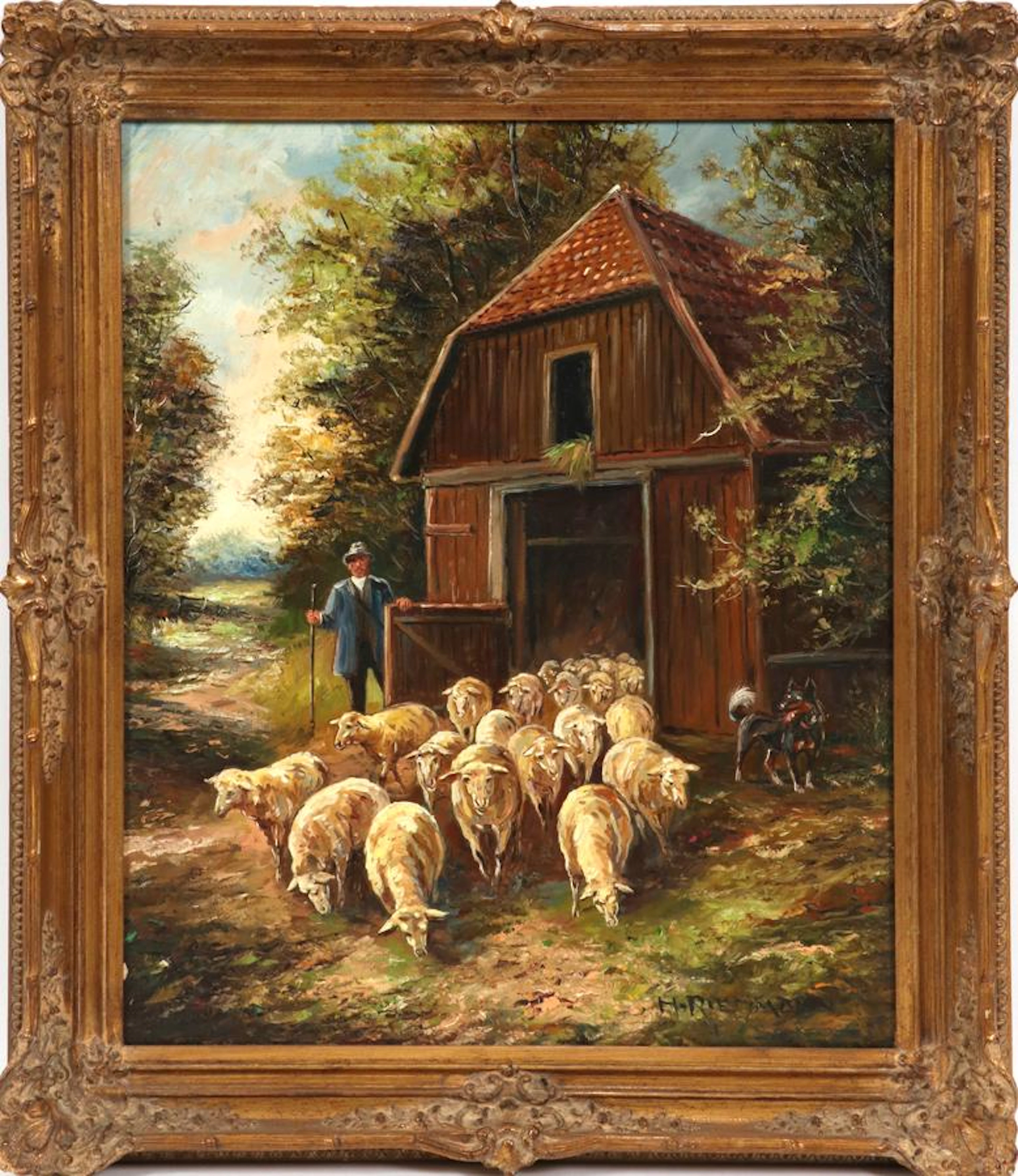 Hans riedmann, oil on canvas, shepherd