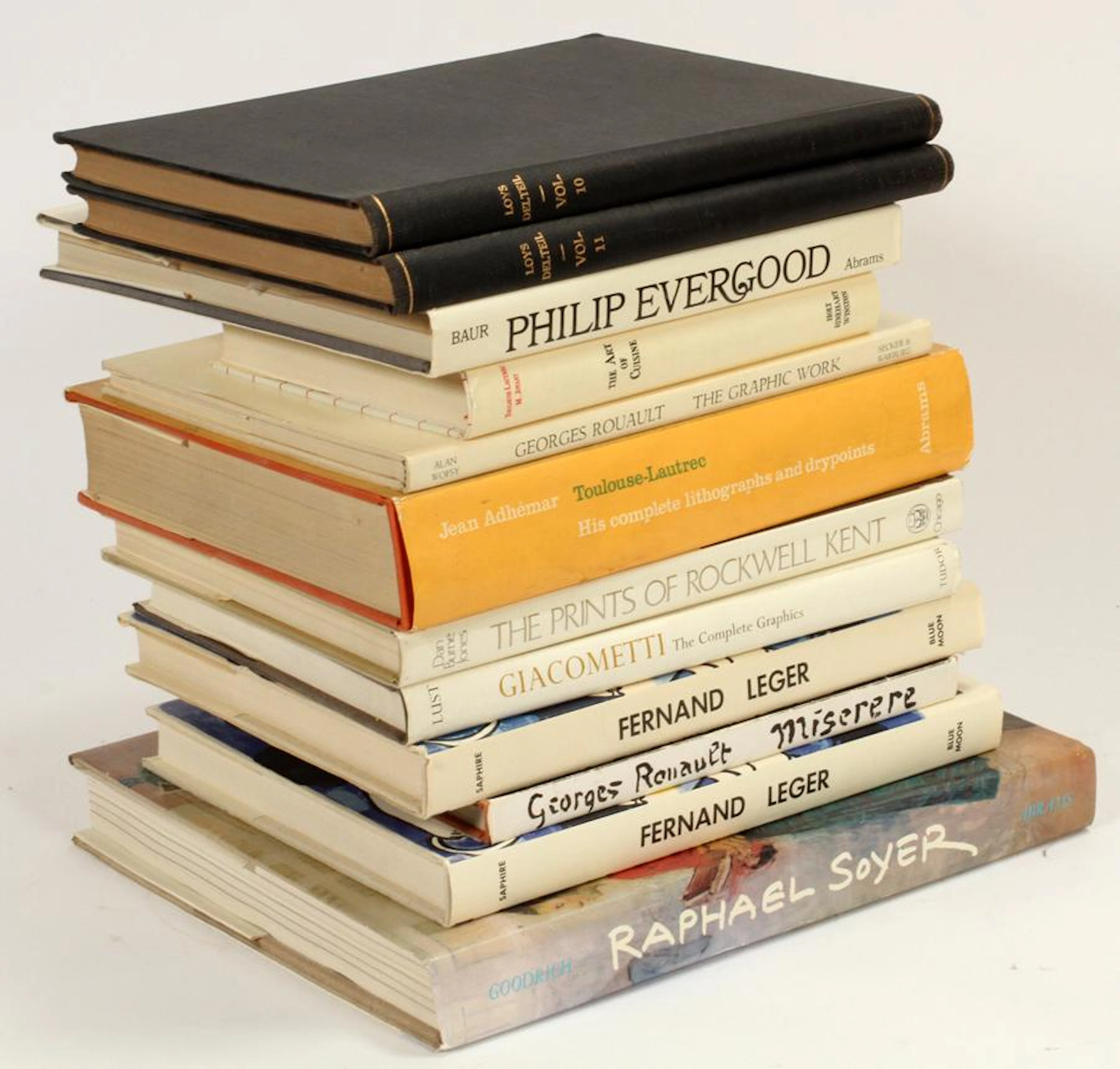 Art history books & raisonnes, 12 pcs, h 9.75"-15"