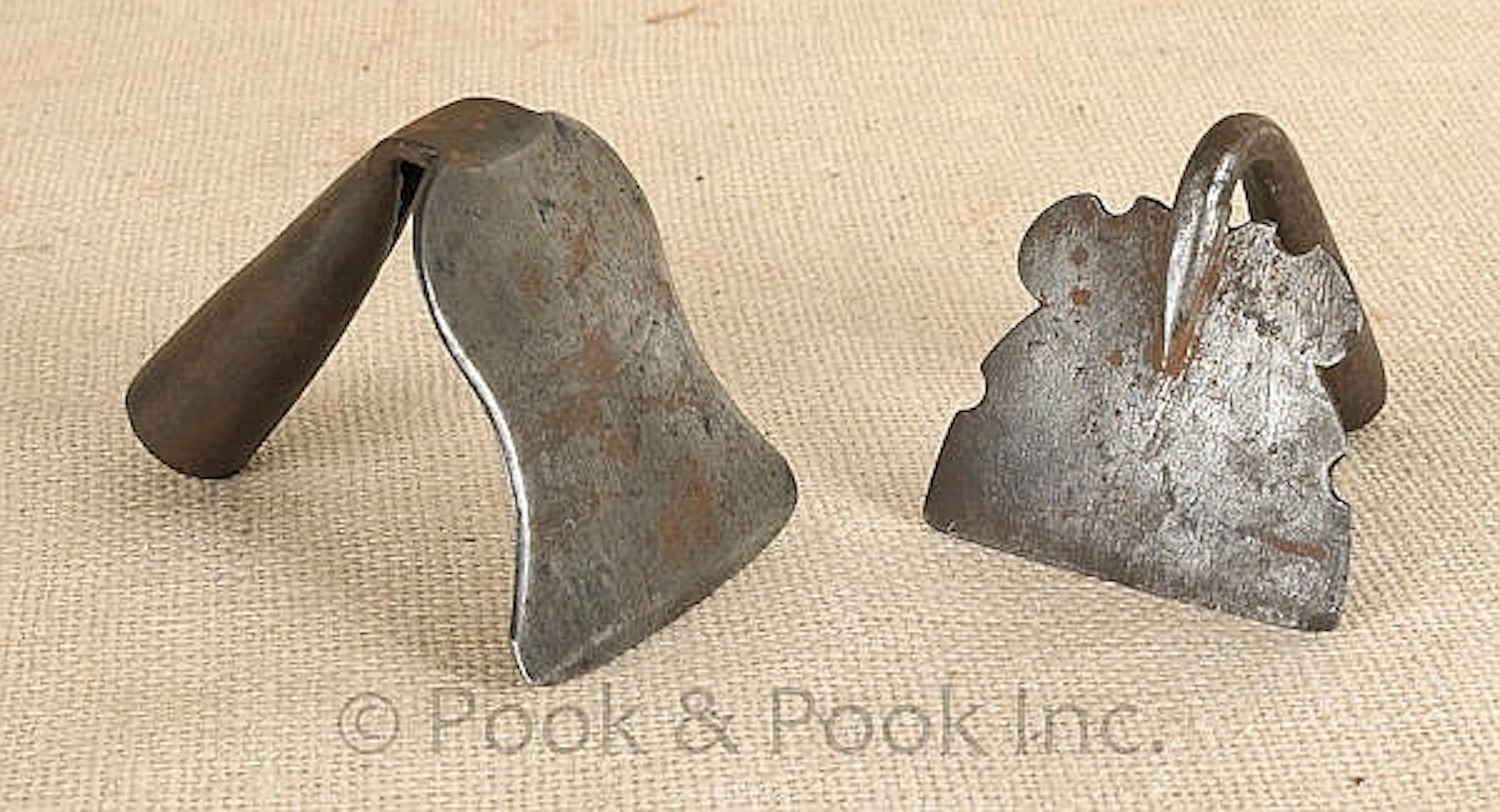 Two Pennsylvania wrought iron dough scrapers, 19th
