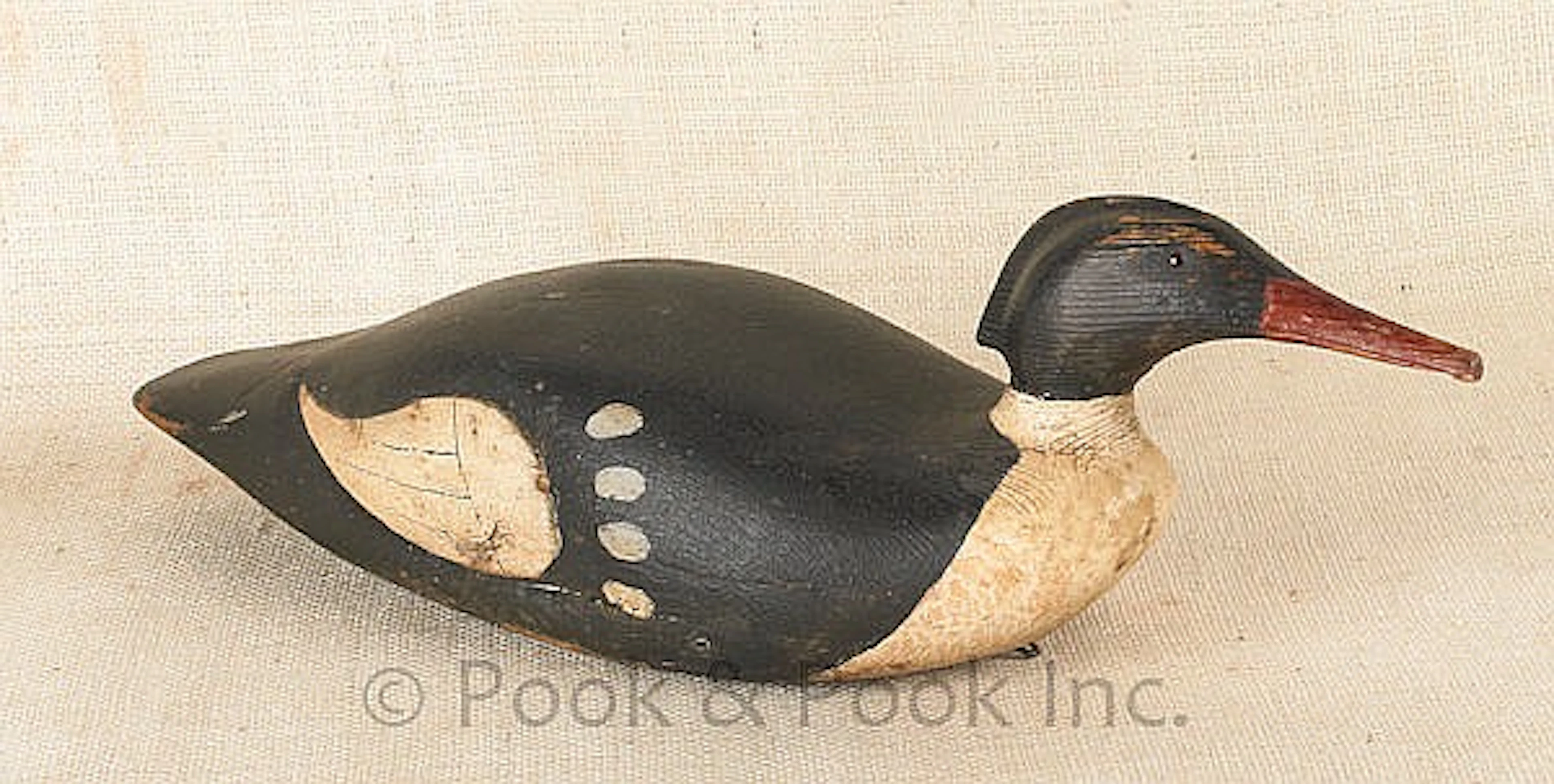 New England carved and painted merganser duck