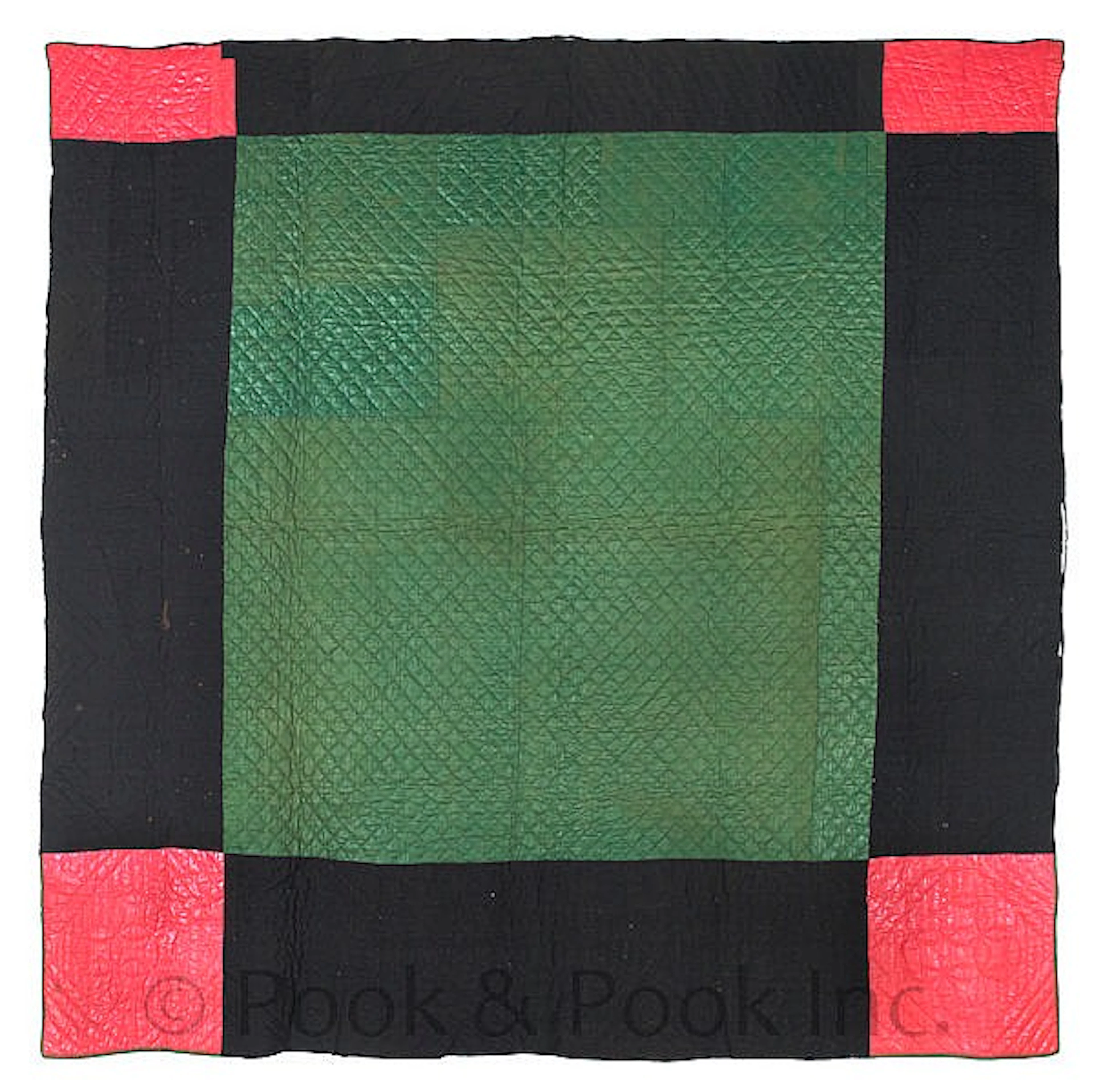 New England linsey woolsey quilt, ca. 1800, with