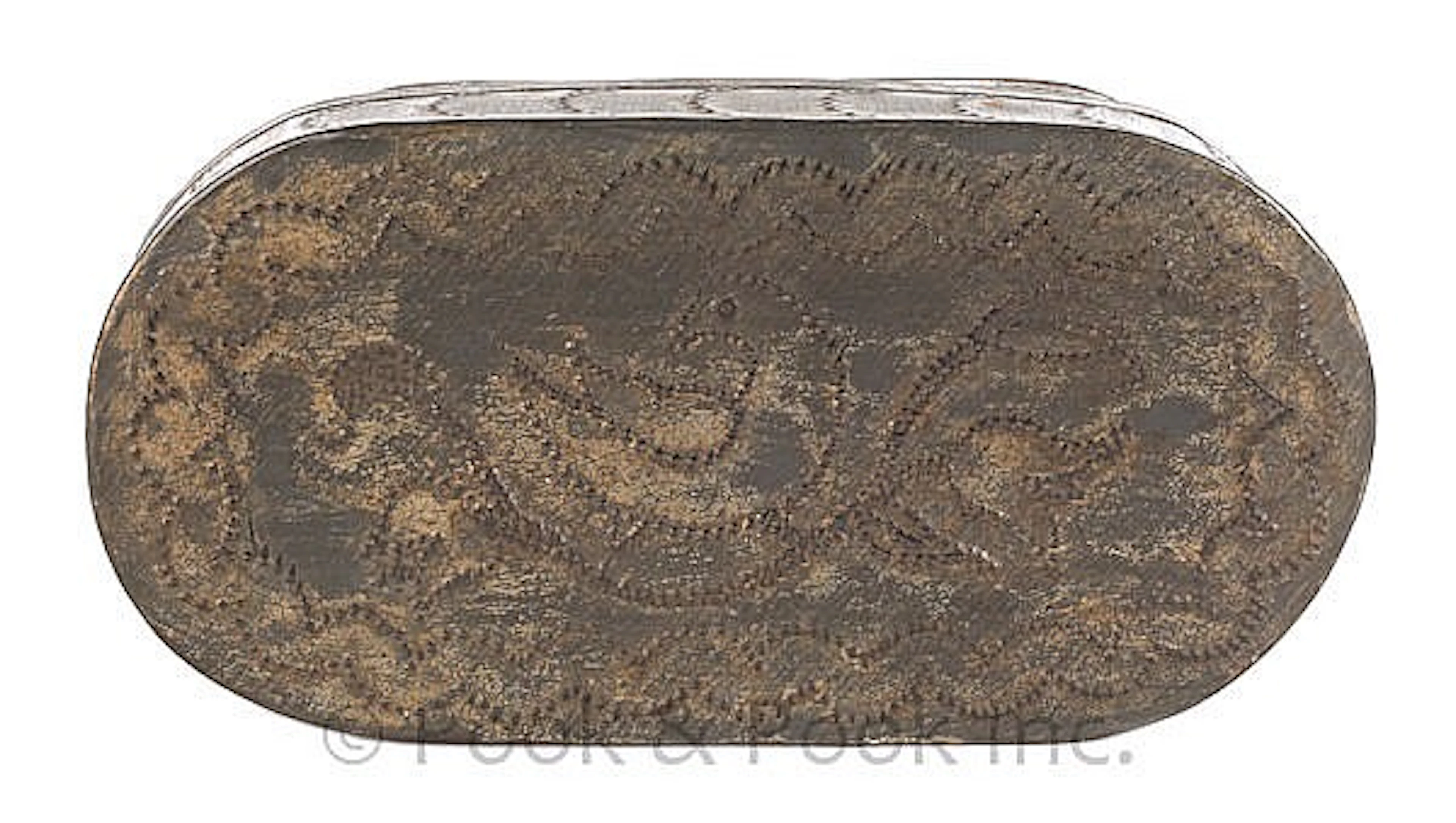 Pennsylvania tin wrigglework lidded box, 19th c.,