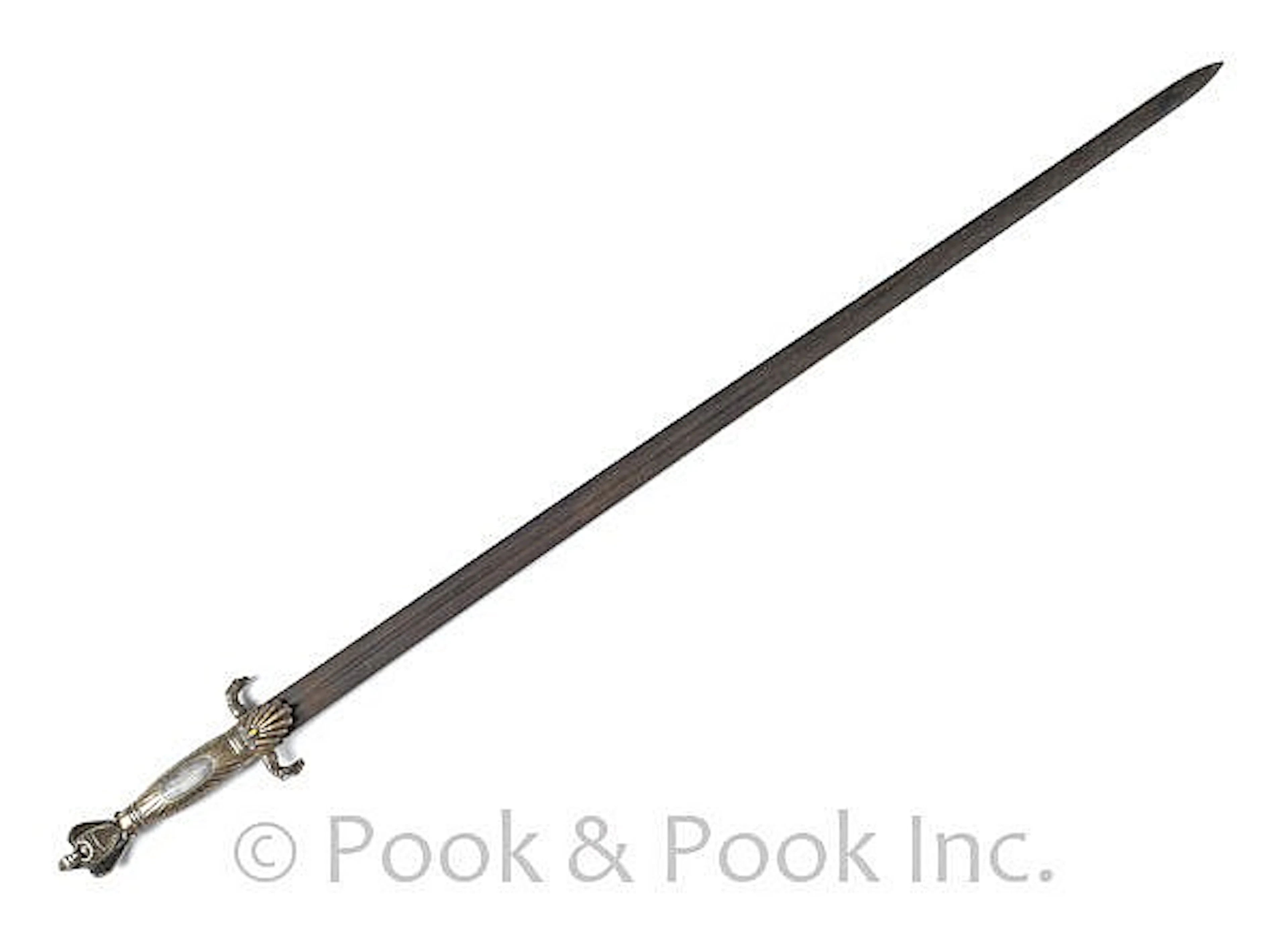 Silver mounted presentation sword, with a single