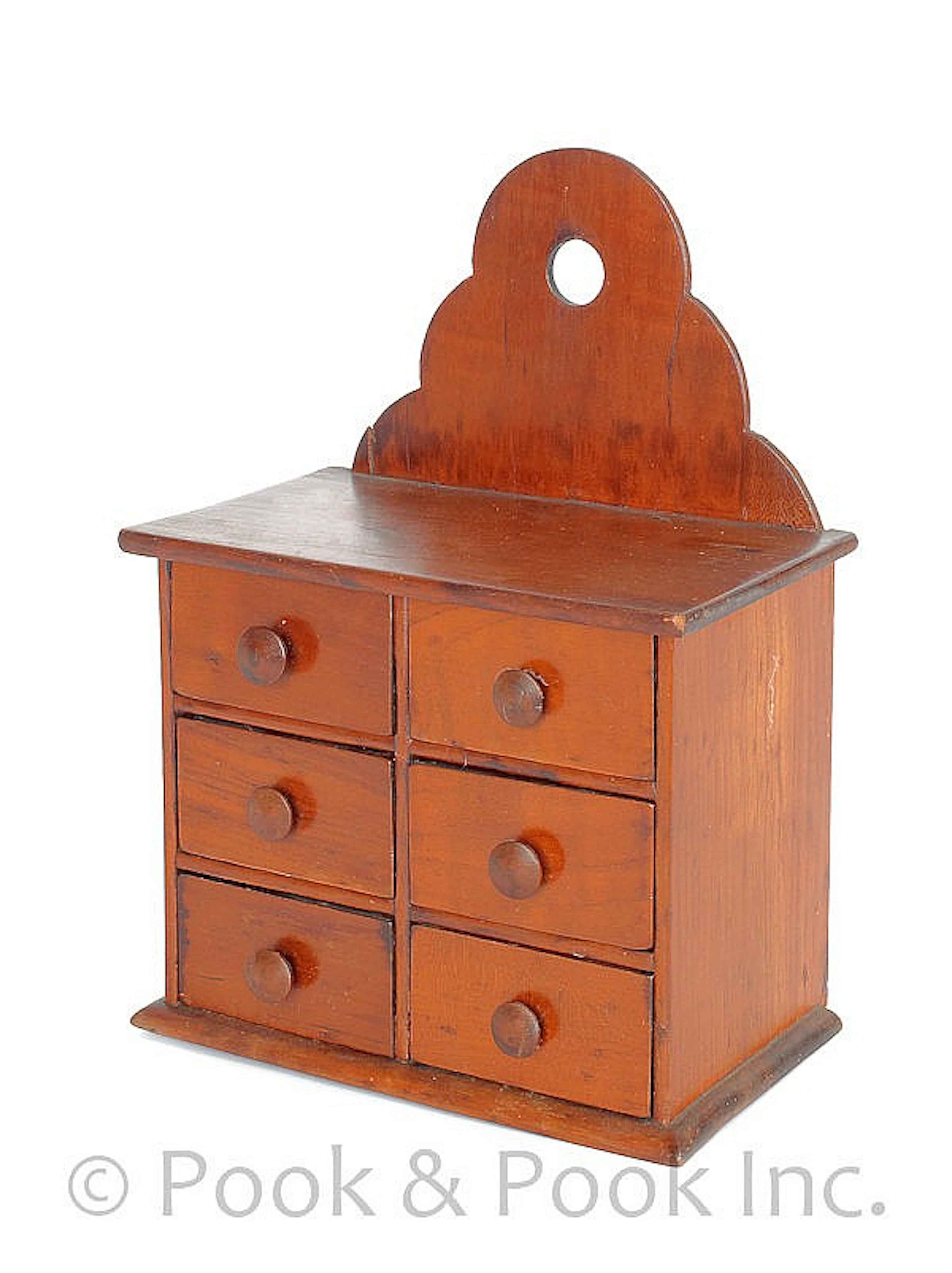 Pennsylvania cherry hanging spice box, mid 19th