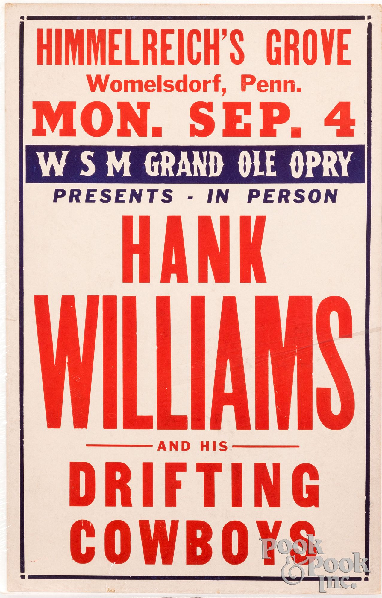 Hank Williams Grand Ole Opry Concert Poster | Barnebys