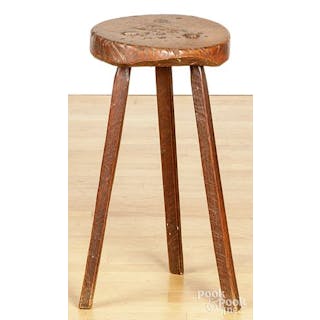 English oak stool, 18th/19th c.