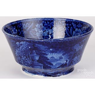Large Historical Blue Staffordshire bowl