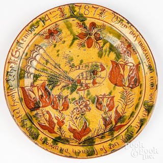 Greg Schooner sgraffito decorated plate