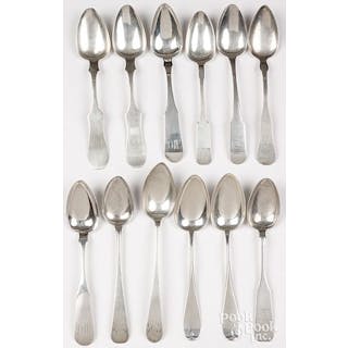 Coin silver serving spoons