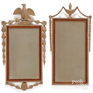 Two Federal style mahogany and gilt mirrors