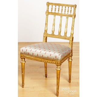 Continental gilt side chair, 19th c.